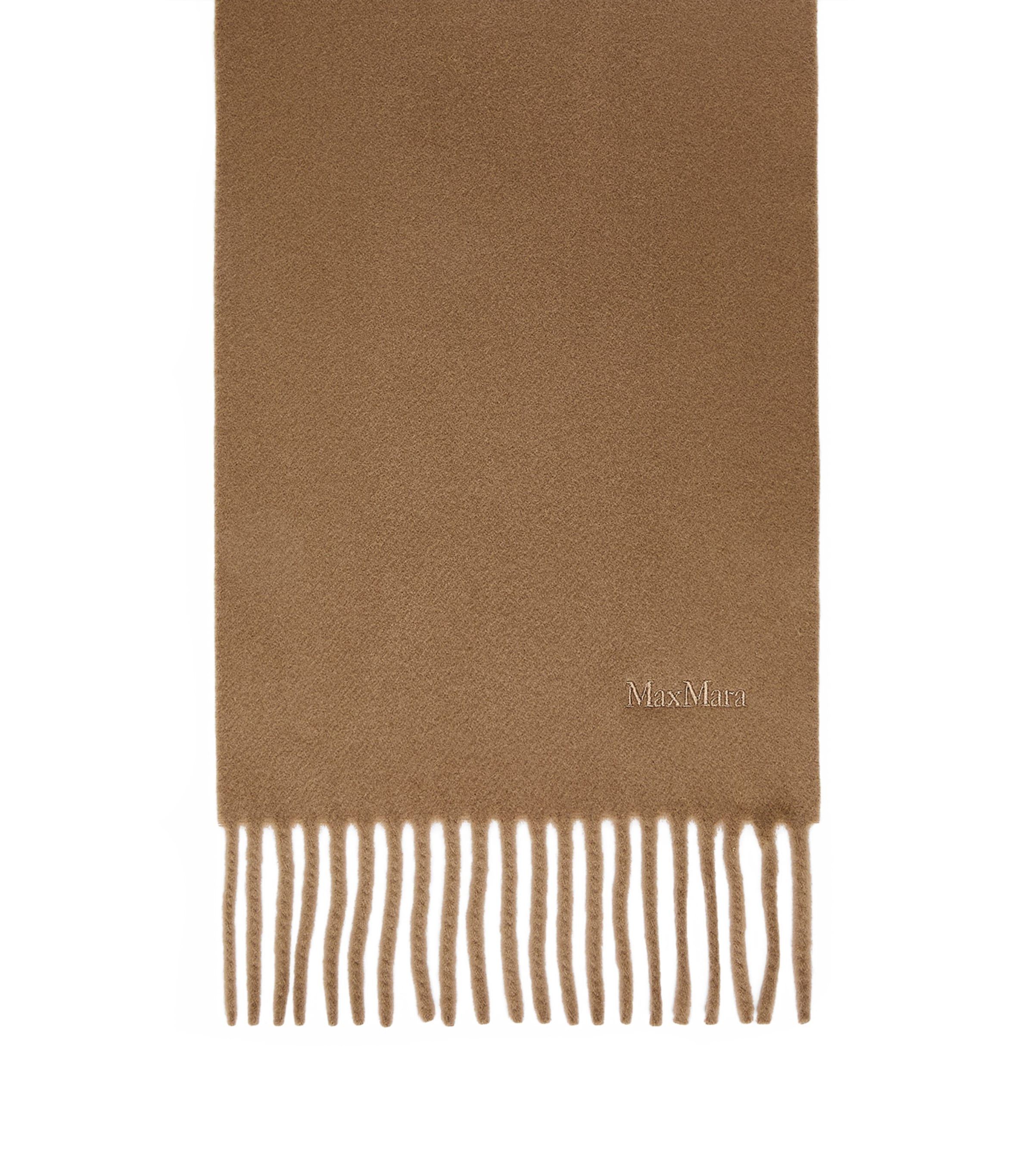 Wool Fringed Logo Scarf