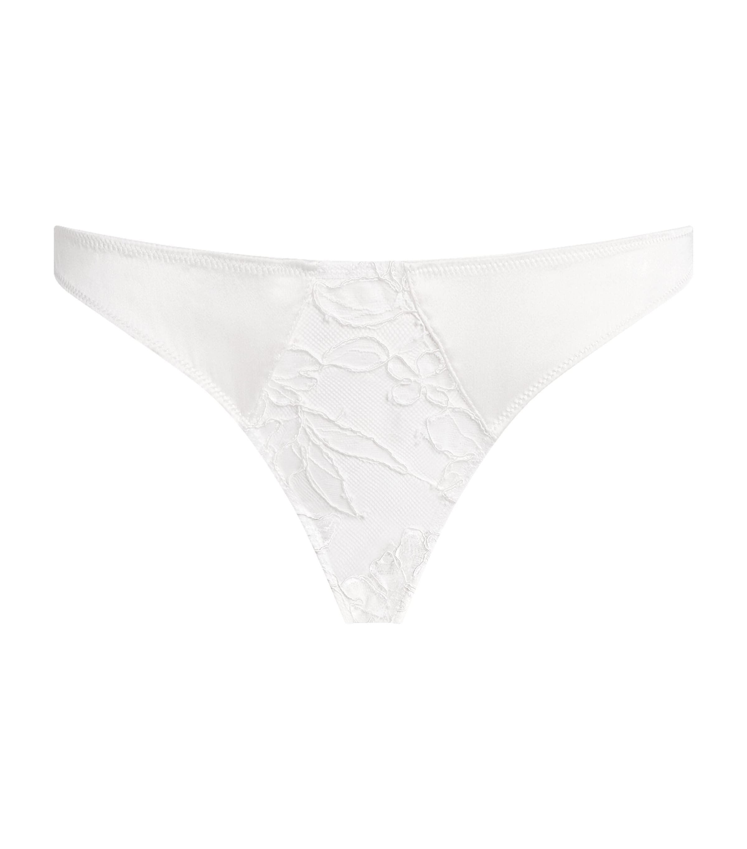 Kiki de Montparnasse Womens Lace-Trim Iris Briefs Ivory