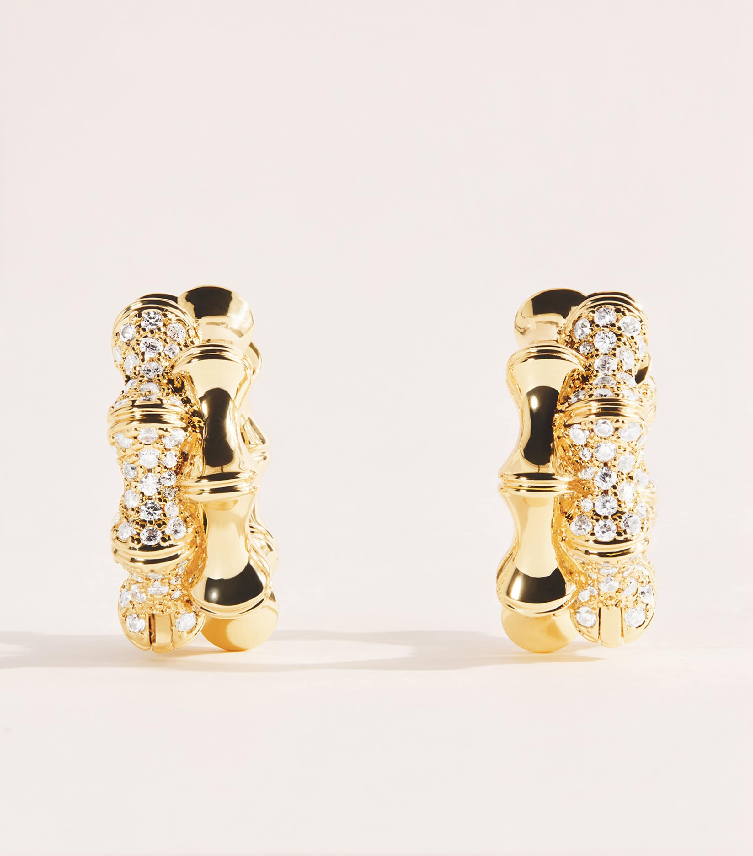 Eddie Borgo Gold-Plated Pavé Bambù Hoop Earrings Gold