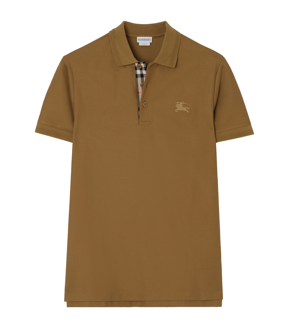 Burberry Mens Cotton Polo Shirt Fawn Brown