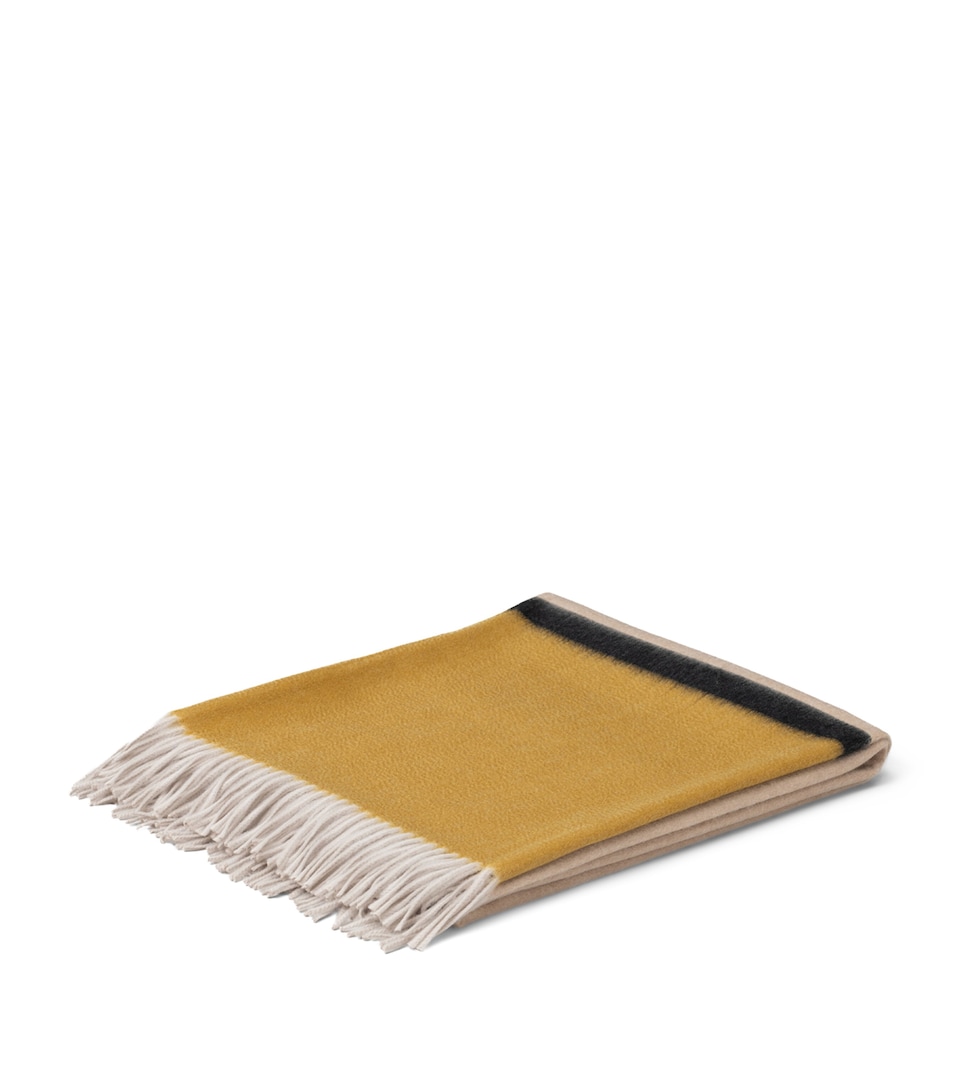Begg x Co Cashmere Arran Borderland Throw (147cm x 183cm) French Gold Black