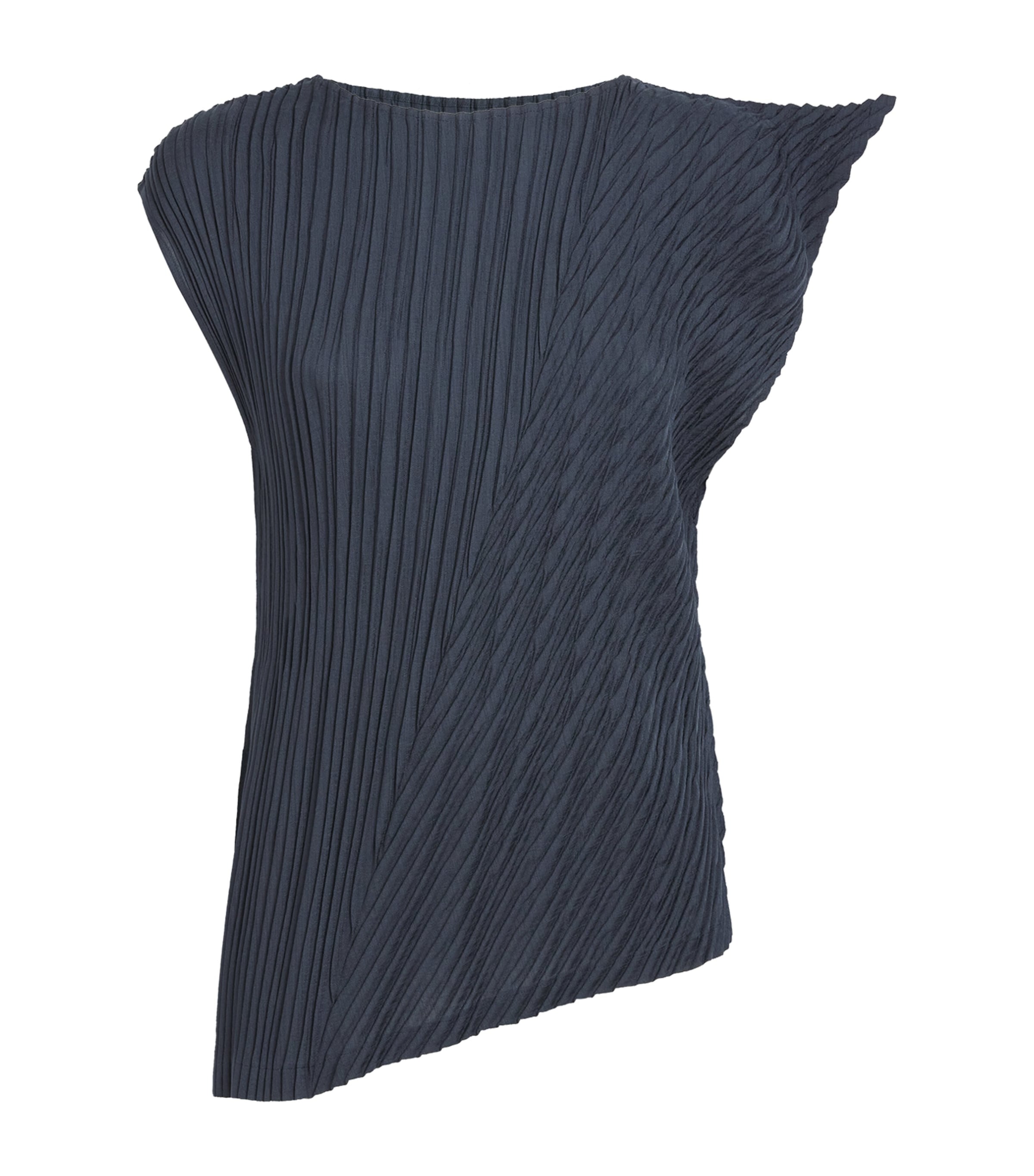 Issey Miyake Womens Unfurling Pleats Top Dark Navy