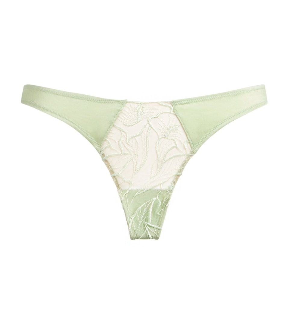 Kiki de Montparnasse Womens Lace Calla Lily Briefs Menthe