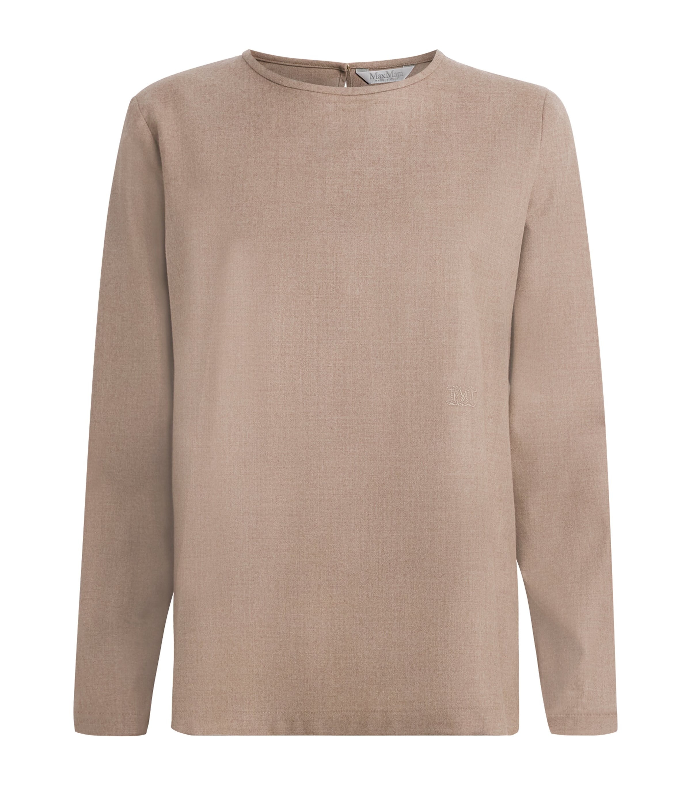 Max Mara Womens Cashmere-Blend Long-Sleeve Shirt Sand