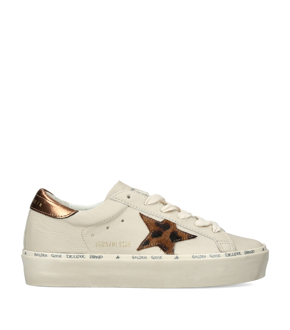 Golden Goose Leather Hi Star Sneakers Cream Comb