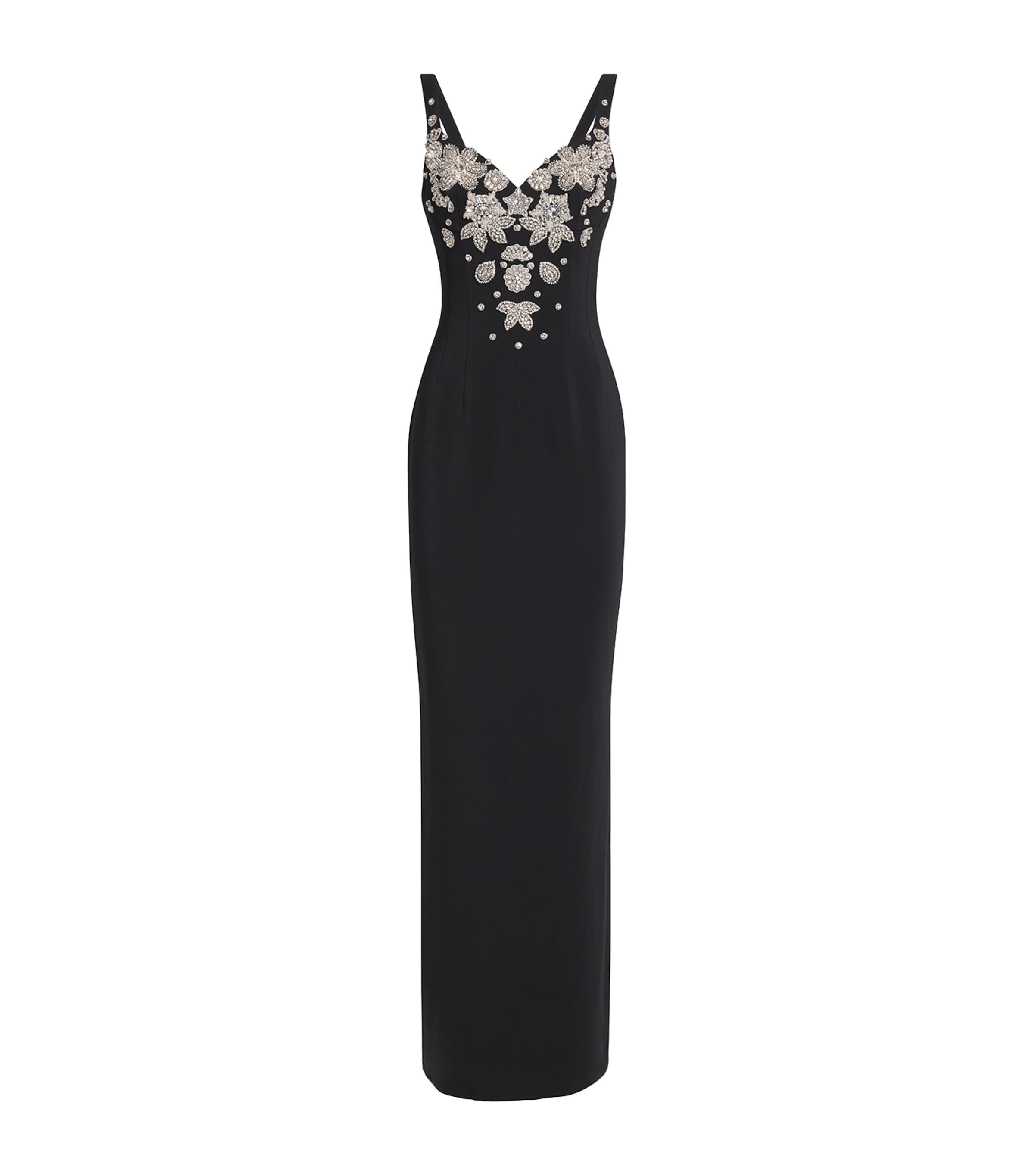 Zuhair Murad Womens Cady Embellished Gown Black/silver