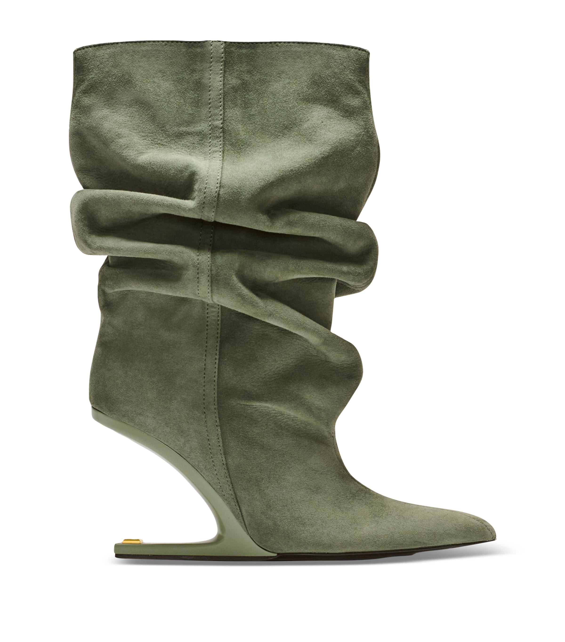 Suede No Wedge Ankle Boots 95