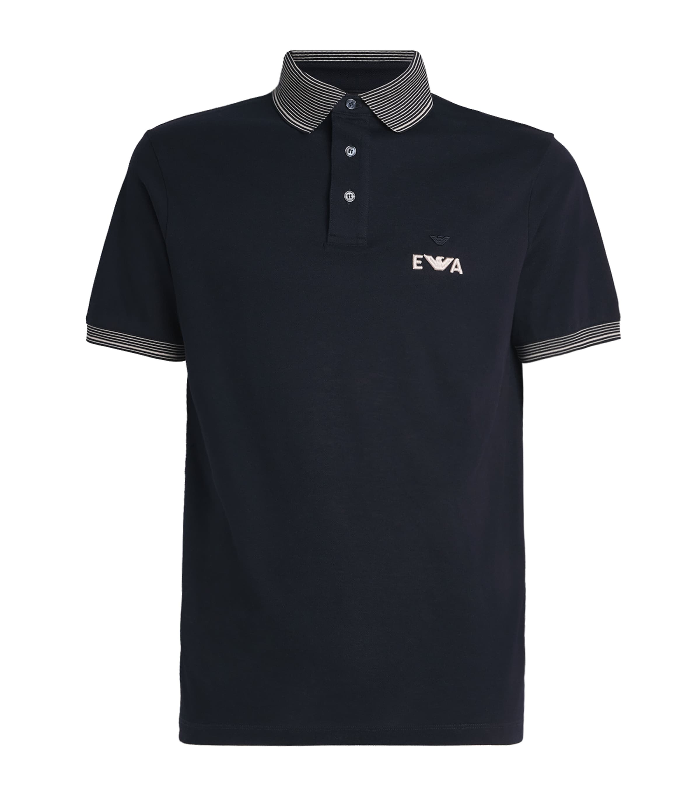 Cotton Piqué Stripe-Trim Polo Shirt