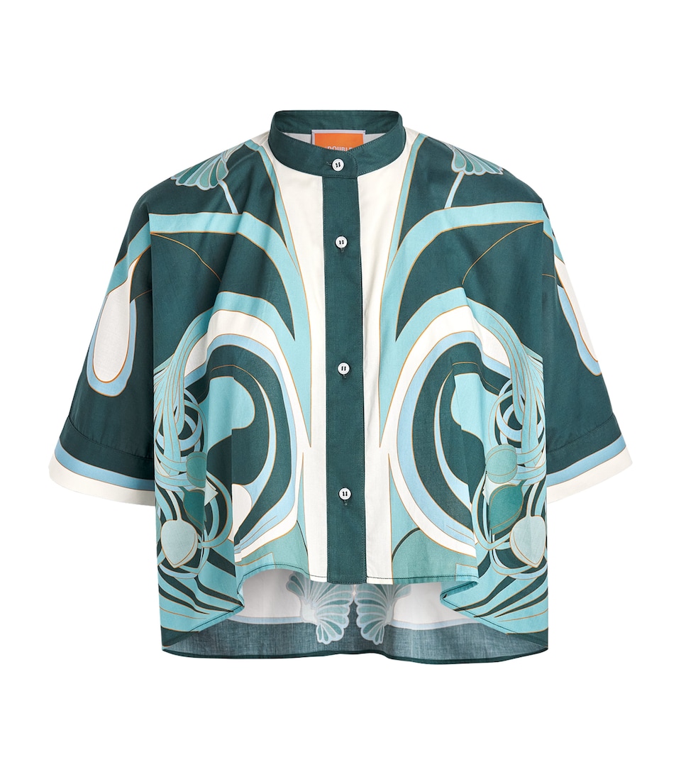 La Doublej Womens Cotton Foulard Blouse Tulp Plac