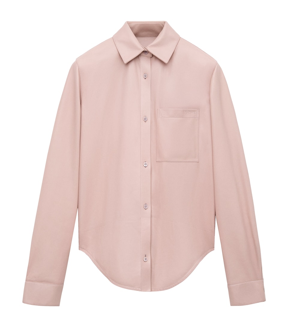 LOEWE Womens x Paula's Ibiza Leather Logo Shirt Light Pink