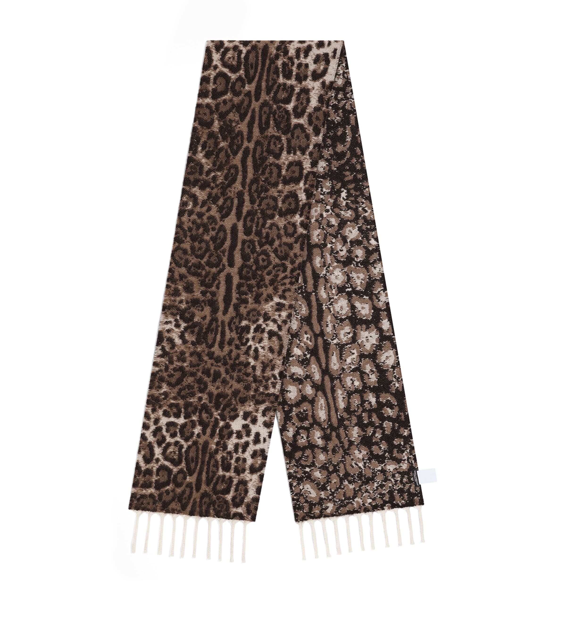 Dolce&Gabbana Wool-Cashmere Leopard Print Scarf Leo New