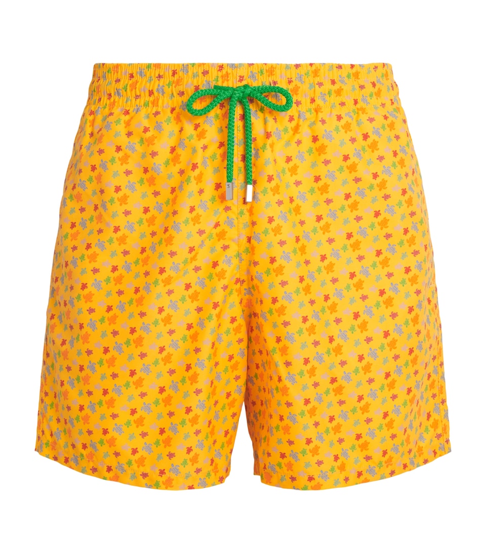 Vilebrequin Mens Tiny Turtle Print Moorea Swim Shorts Maïs