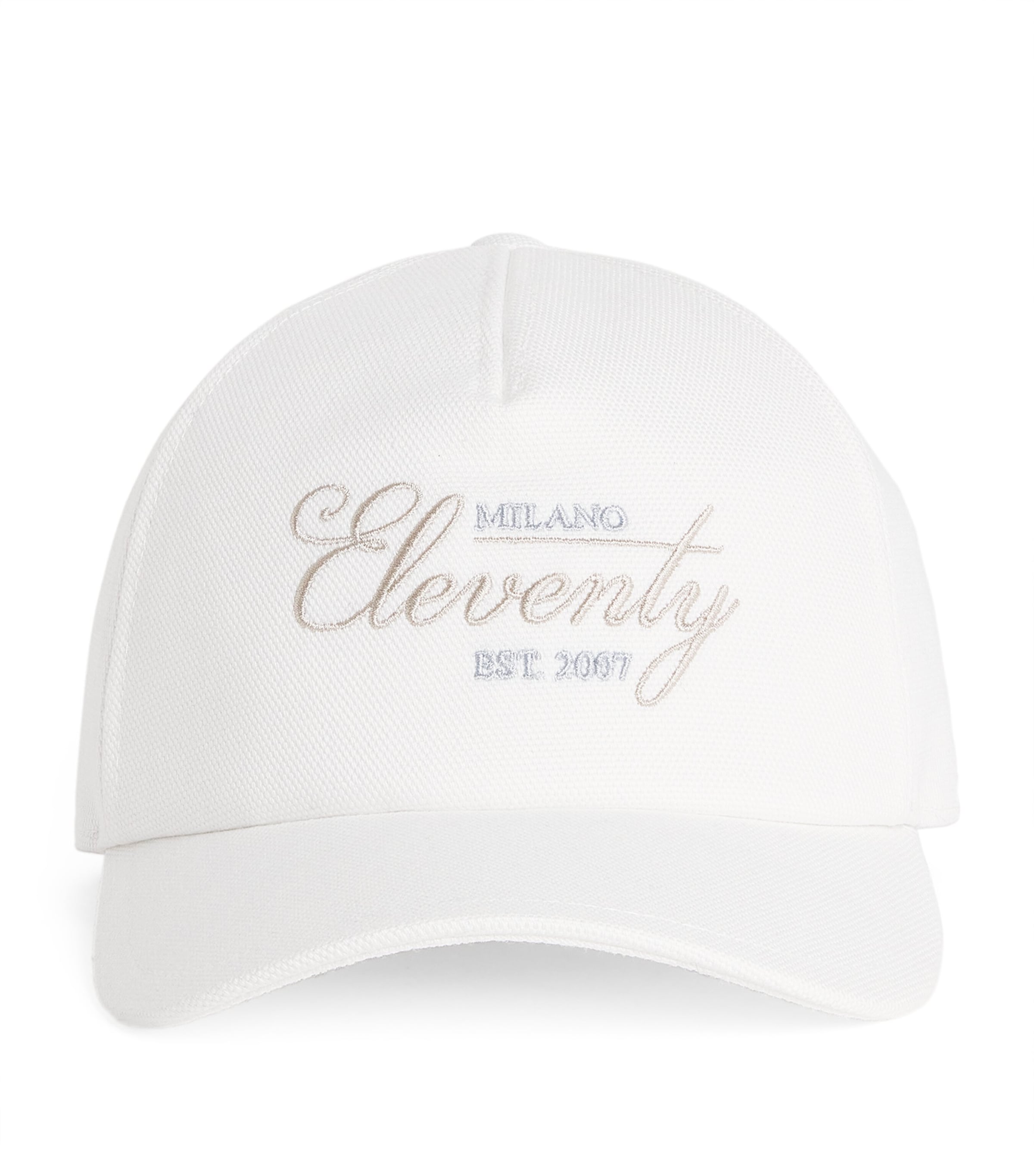 Eleventy Cotton Logo Baseball Cap Bianco