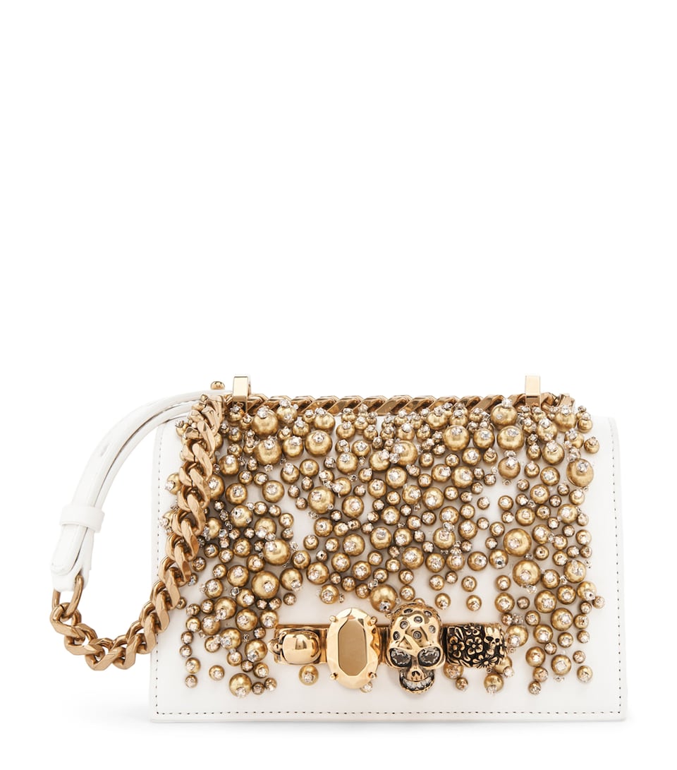 Leather Embellished Jewelled Satchel