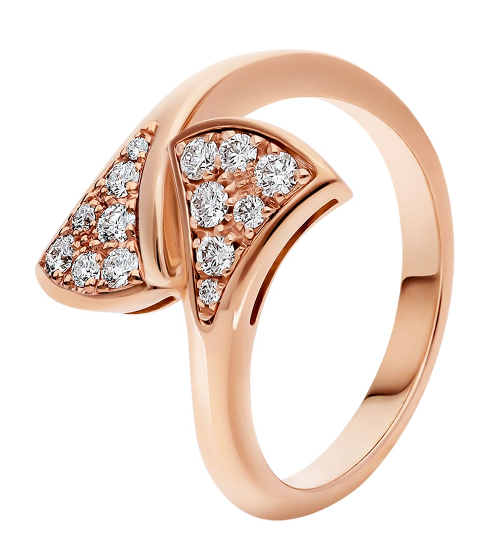 Bvlgari Rose Gold and Diamond Divas' Dream Ring Pink Gold