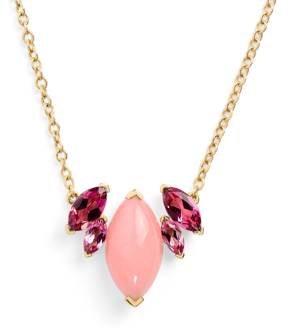 Yellow Gold, Tourmaline and Opal Batik Necklace