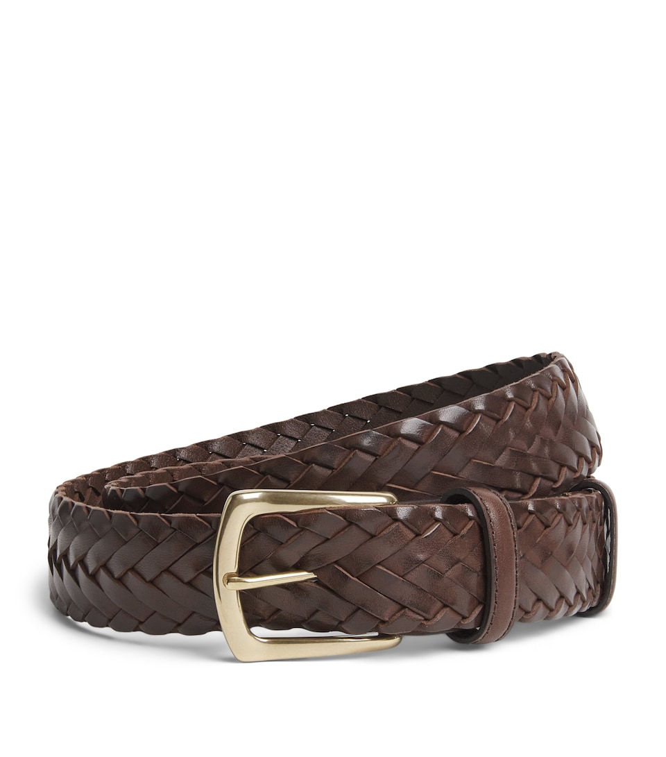 Elliot Rhodes Leather Braided Belt T Moro