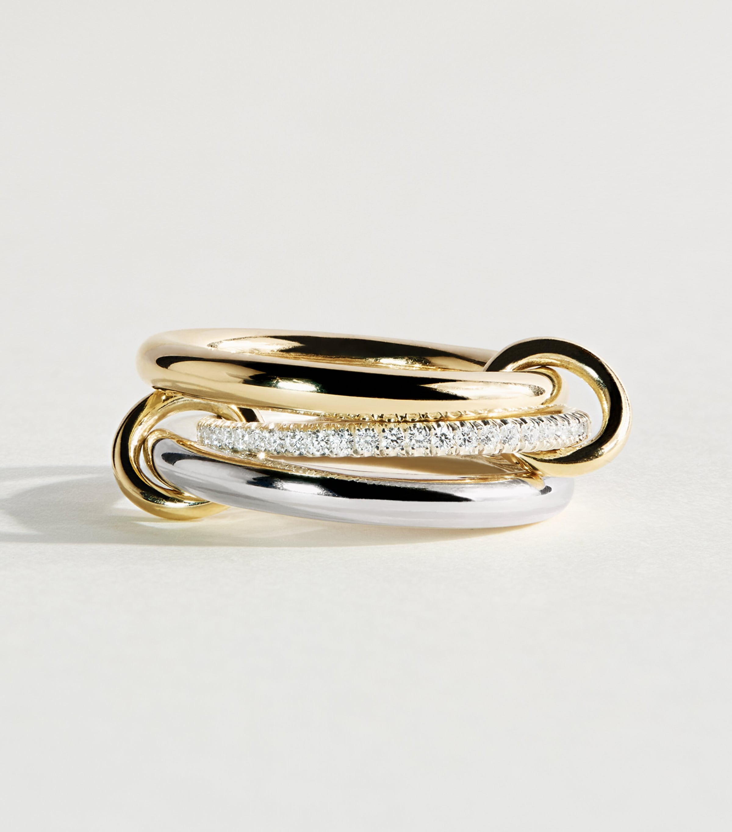 Spinelli Kilcollin Sterling Silver, Yellow Gold and Diamond Libra Ring Ster Silv And Yg