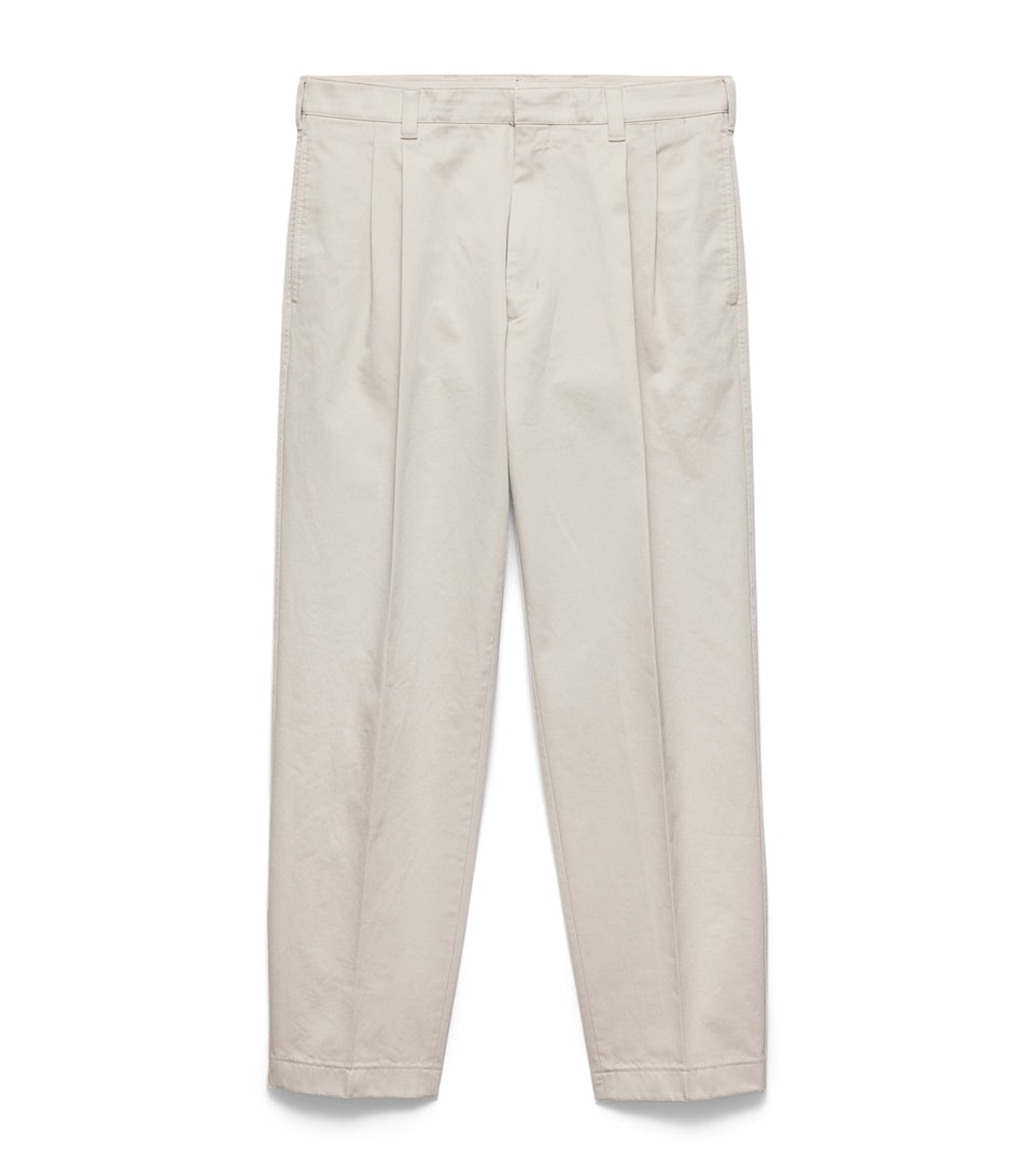 Prada Mens Cotton Wide-Leg Trousers