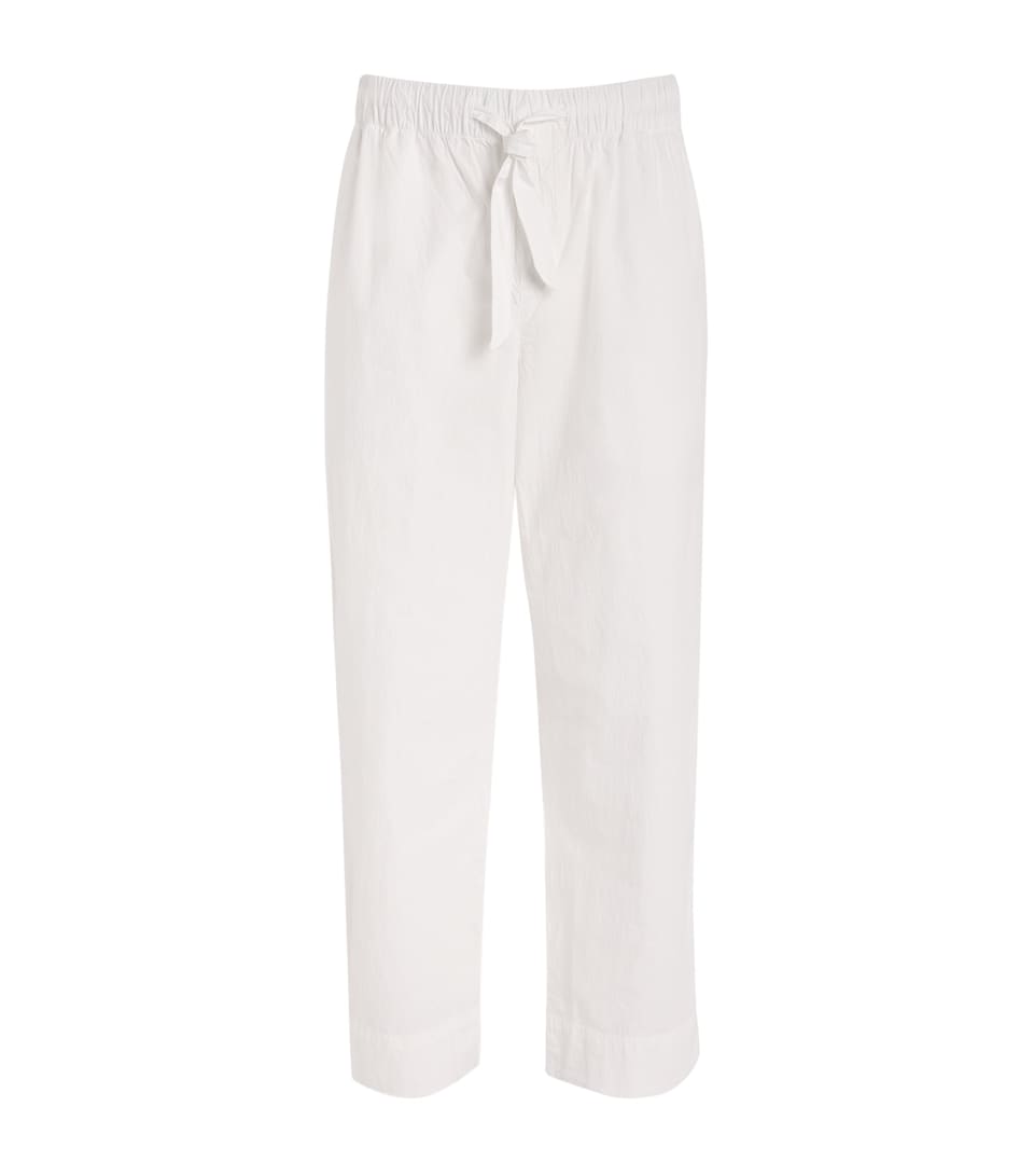 Cotton-Lyocell Crinkled Straight Trousers