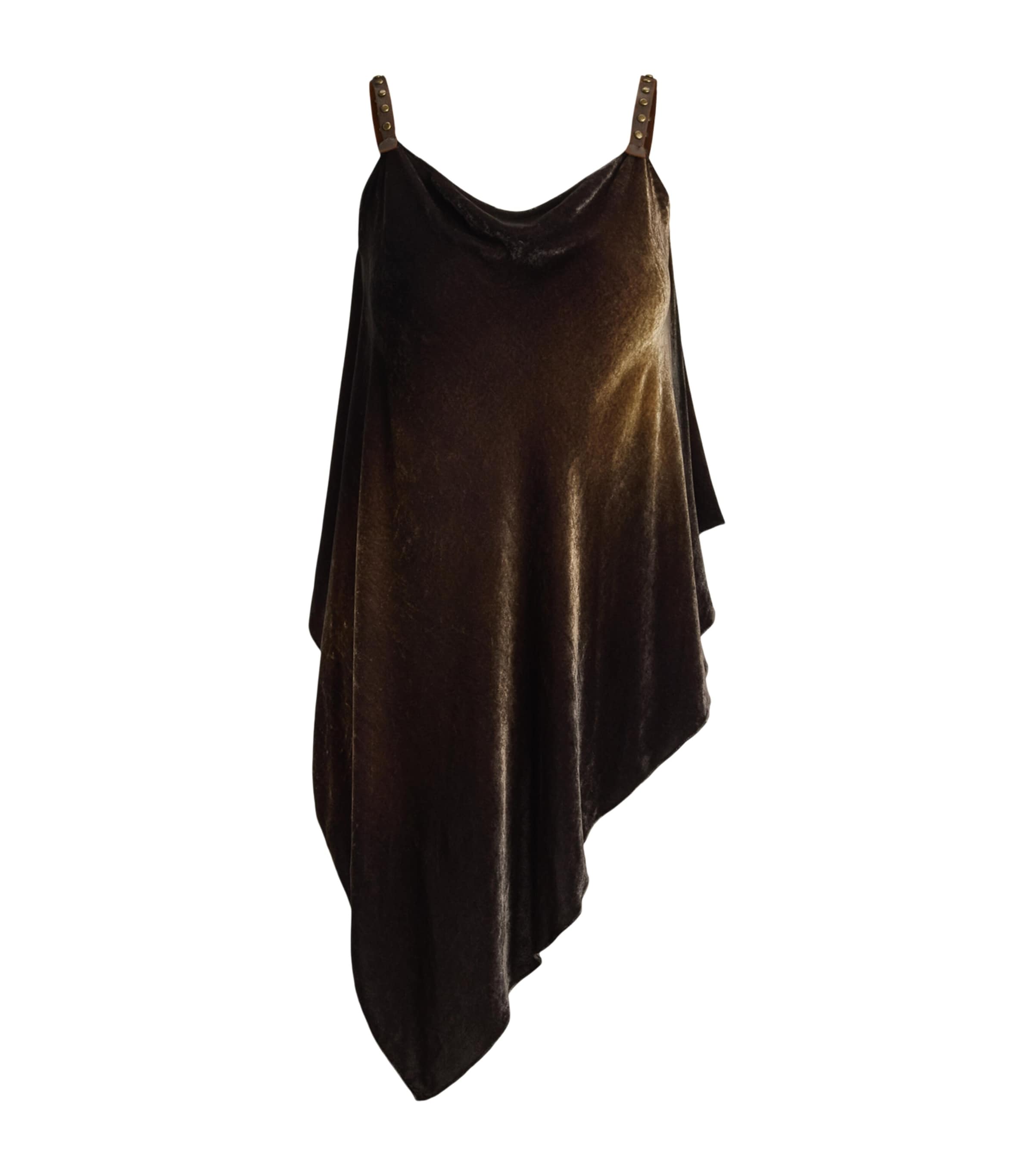 Ralph Lauren Collection Womens Velvet Asymmetrical Idina Top Chocolate