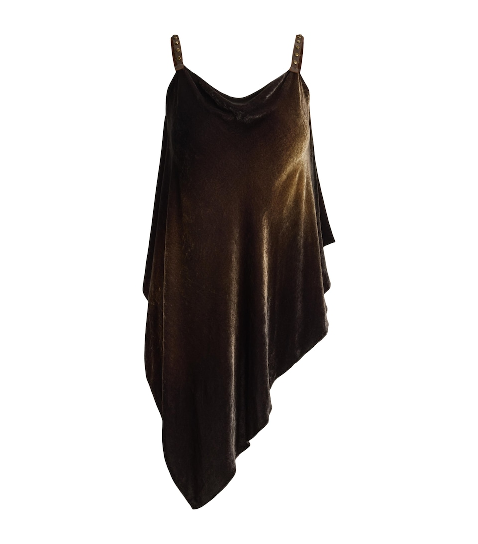 Ralph Lauren Collection Womens Velvet Asymmetrical Idina Top Chocolate
