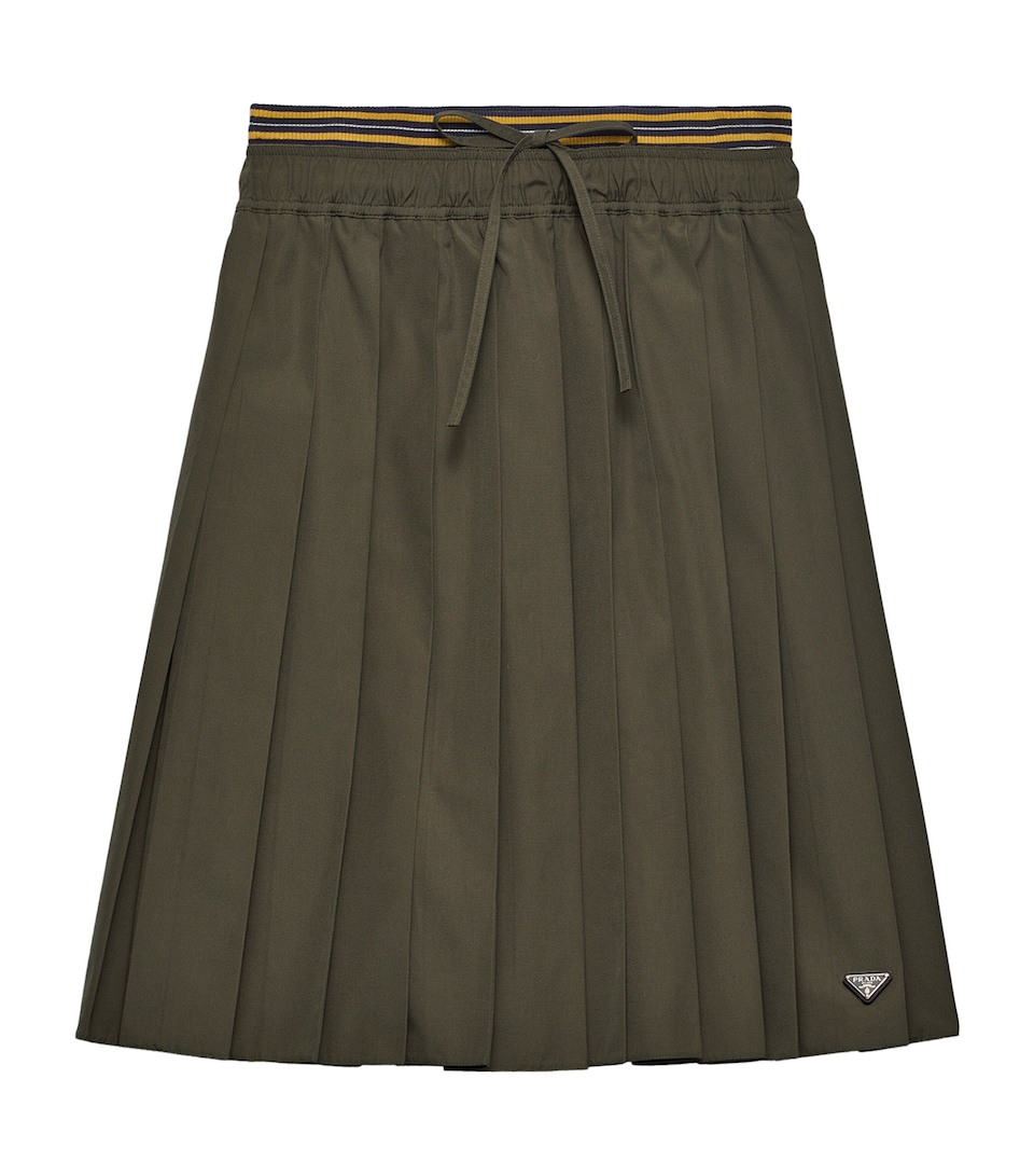 Prada Womens Pleated Midi Skirt