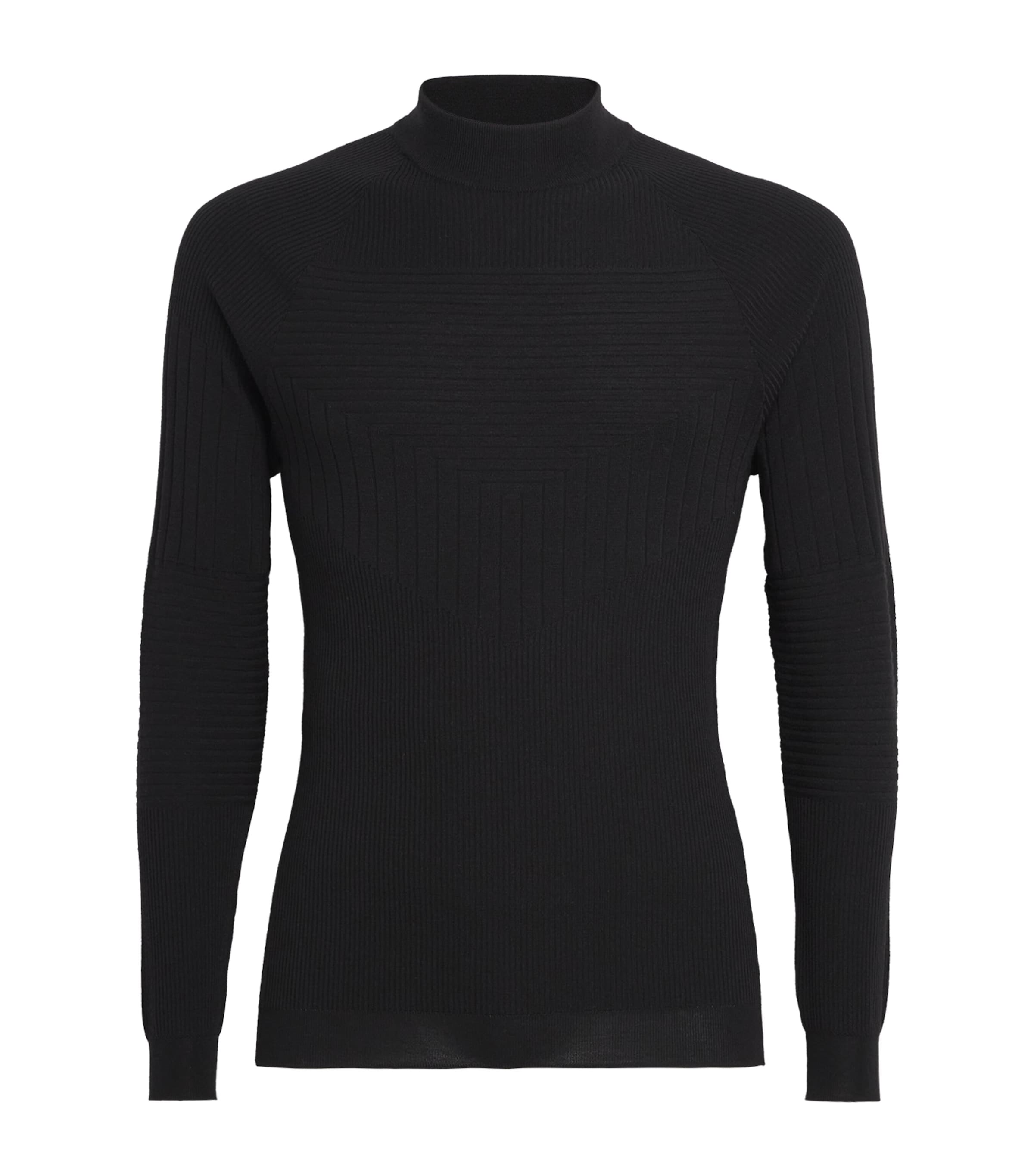 Sease Mens Virgin Wool-Blend High-Neck Sweater Caviar