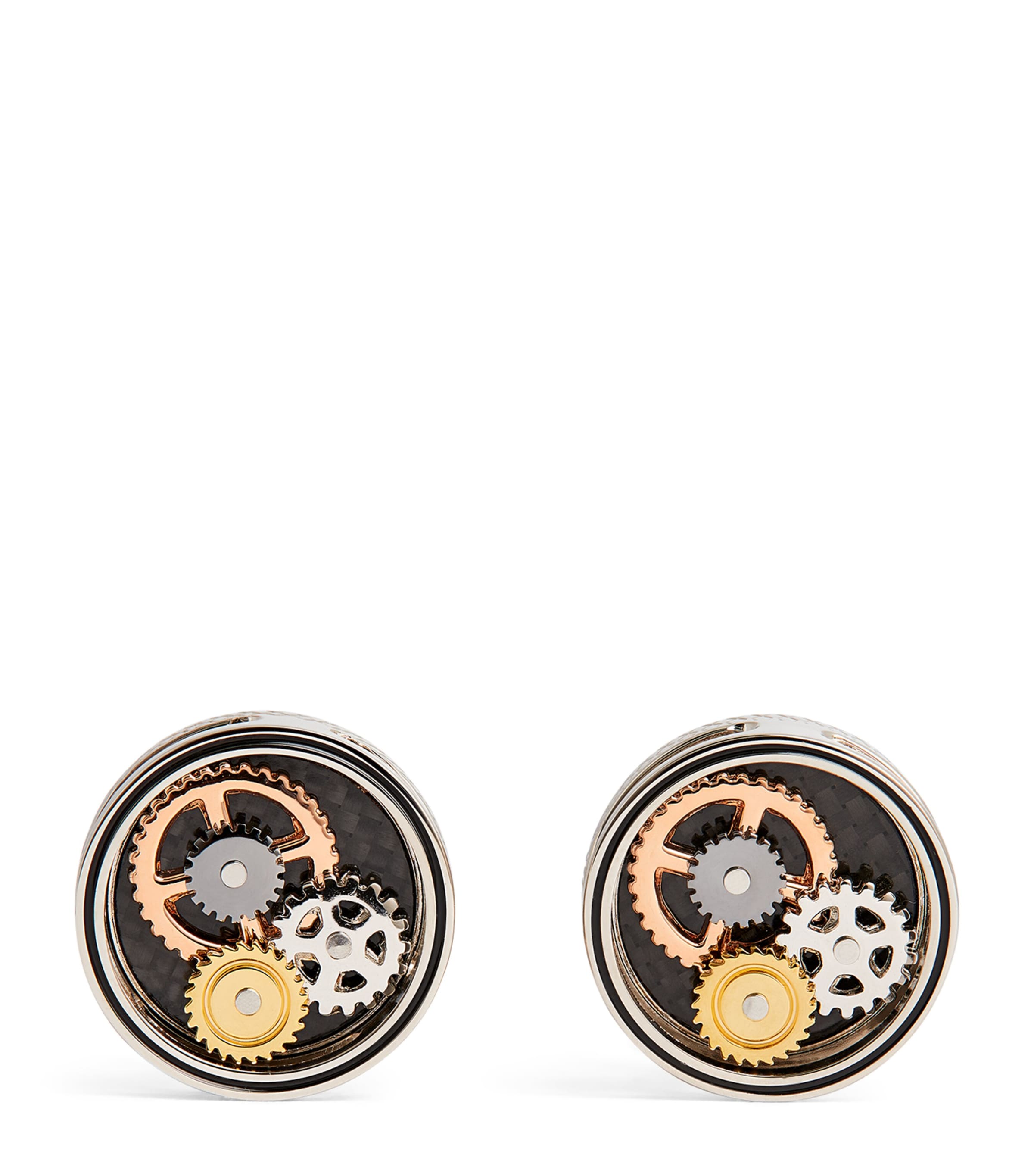 Tateossian Circle Gear Cufflinks Silver