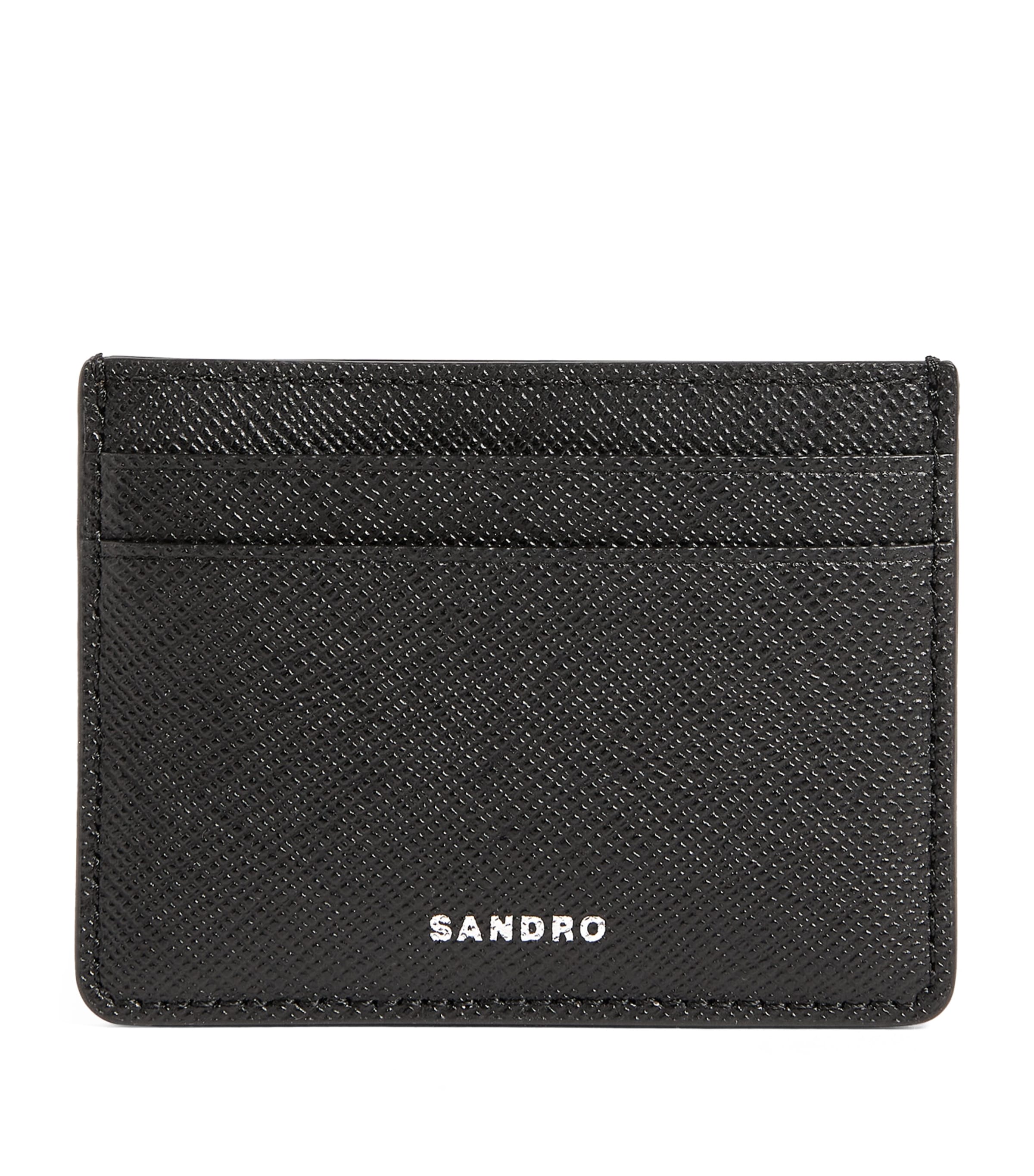 Sandro Paris Reconstituted Leather Card Holder Black