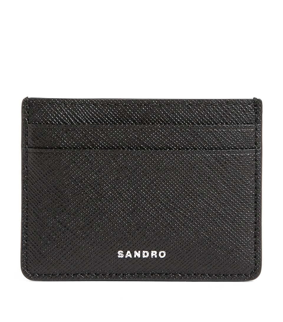 Sandro Paris Reconstituted Leather Card Holder Black