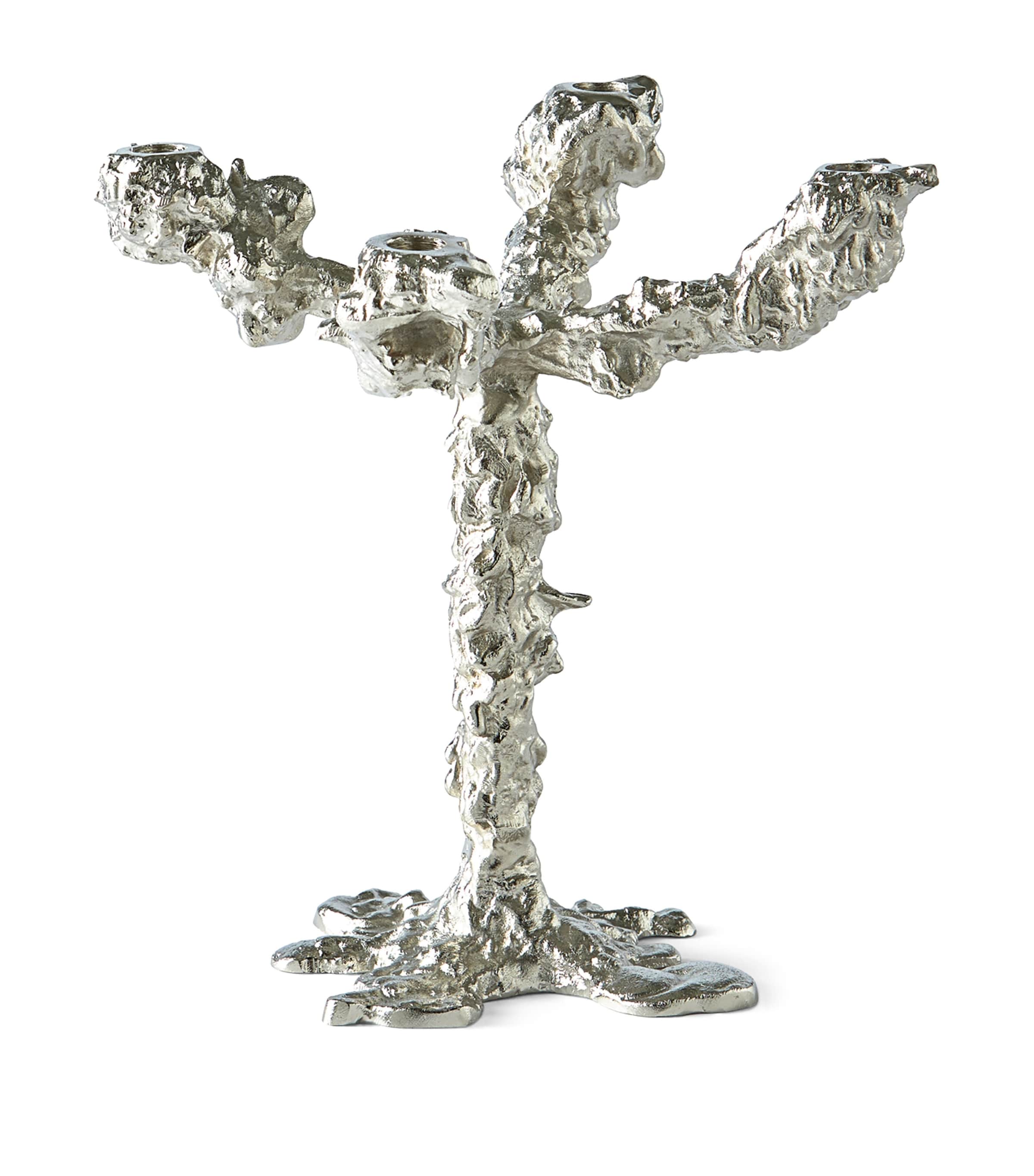 POLSPOTTEN 4-Arms Drip Candle Holder (32cm) Silver