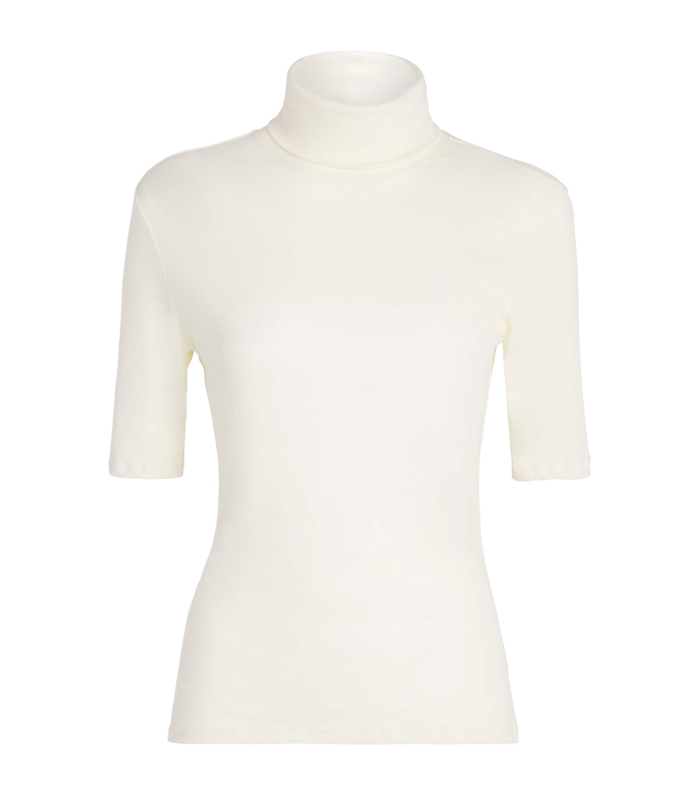 CAMILLA AND MARC Womens Cotton Jersey Dakota Rollneck Top Mcrm Cream