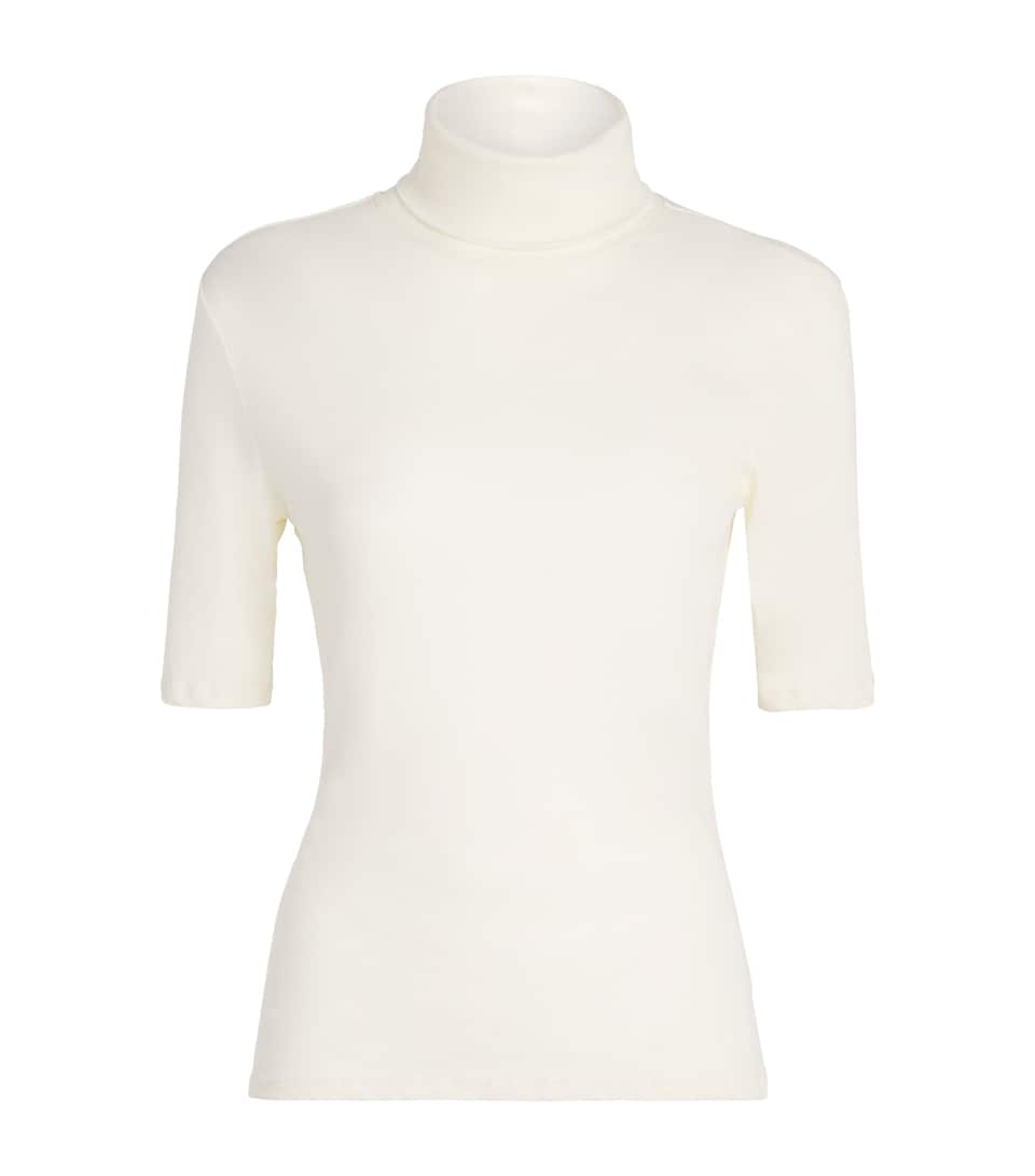 CAMILLA AND MARC Womens Cotton Jersey Dakota Rollneck Top Mcrm Cream