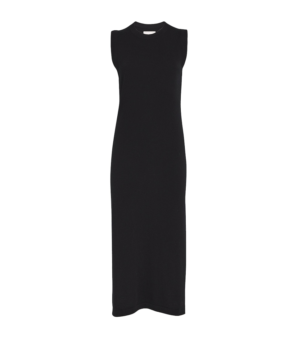 Harrods Womens Cashmere Sleeveless Midi Dress Black