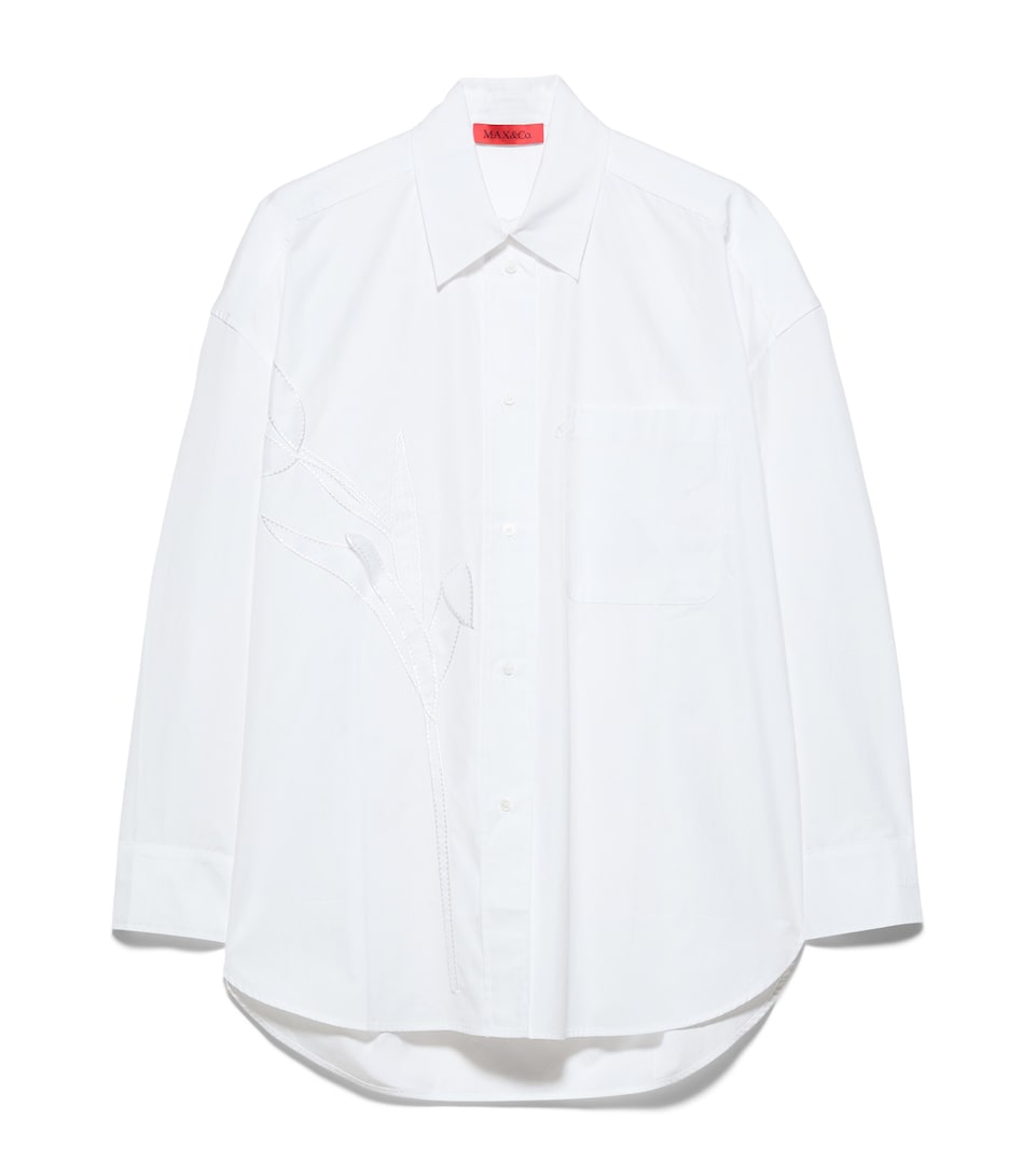 MAX&Co. Womens Cotton Embellished Shirt Optical White