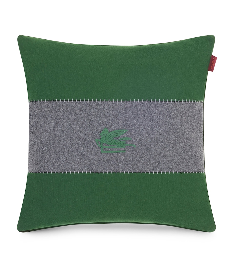 Wool-Blend Embroidered Pegaso Cushion (45cm x 45cm)