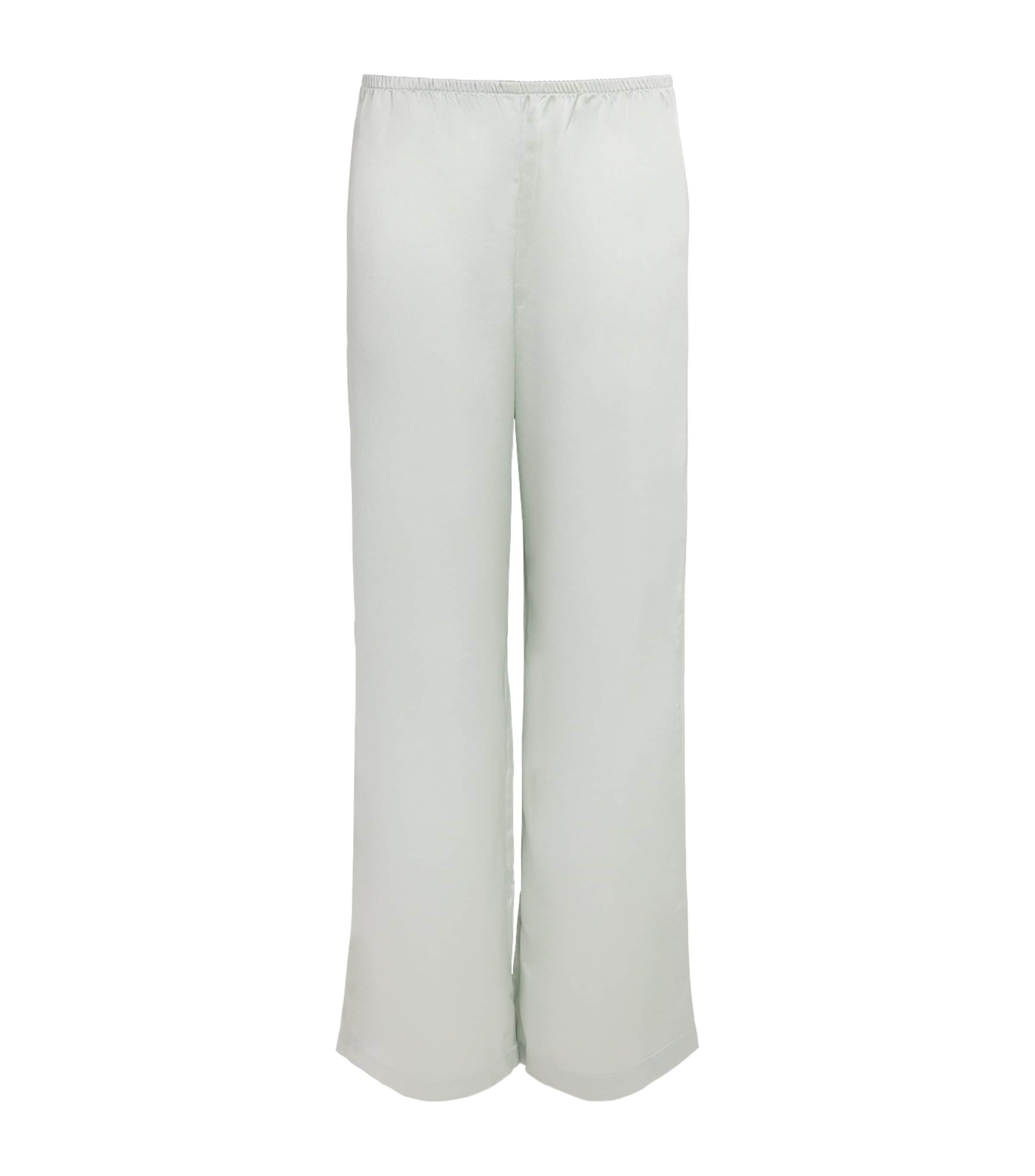 LESET Womens Satin Barb Bias Trousers Watercress