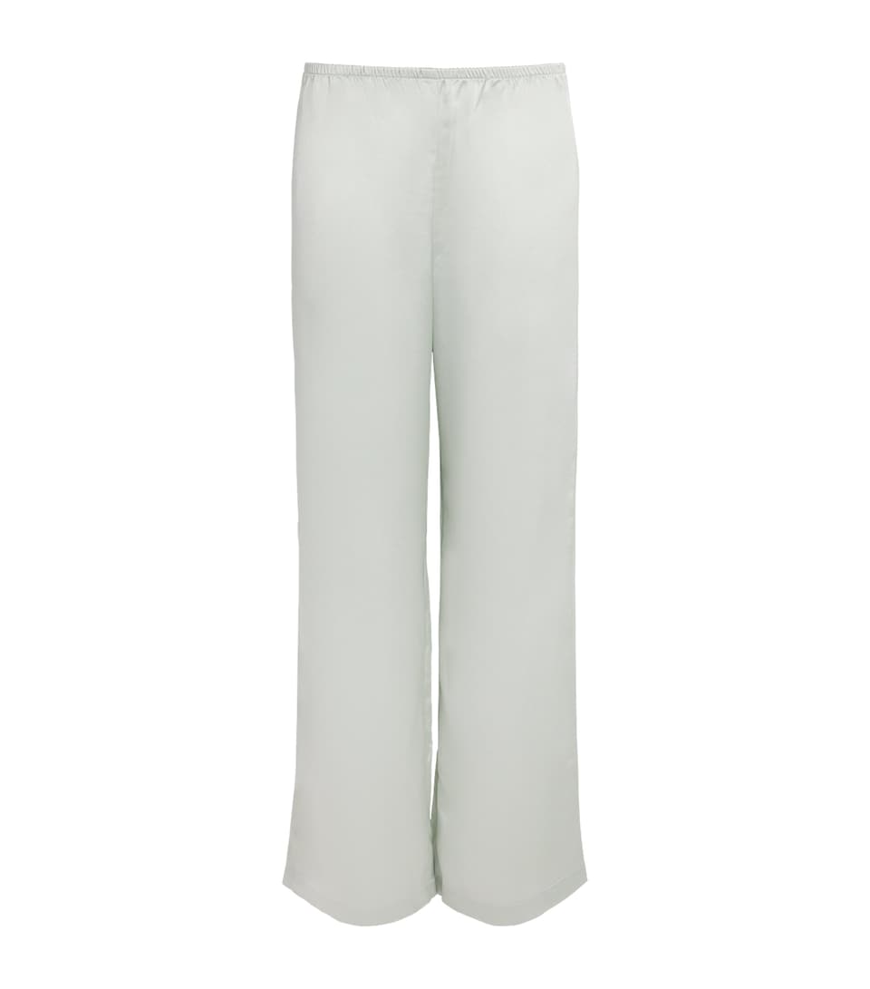 LESET Womens Satin Barb Bias Trousers Watercress
