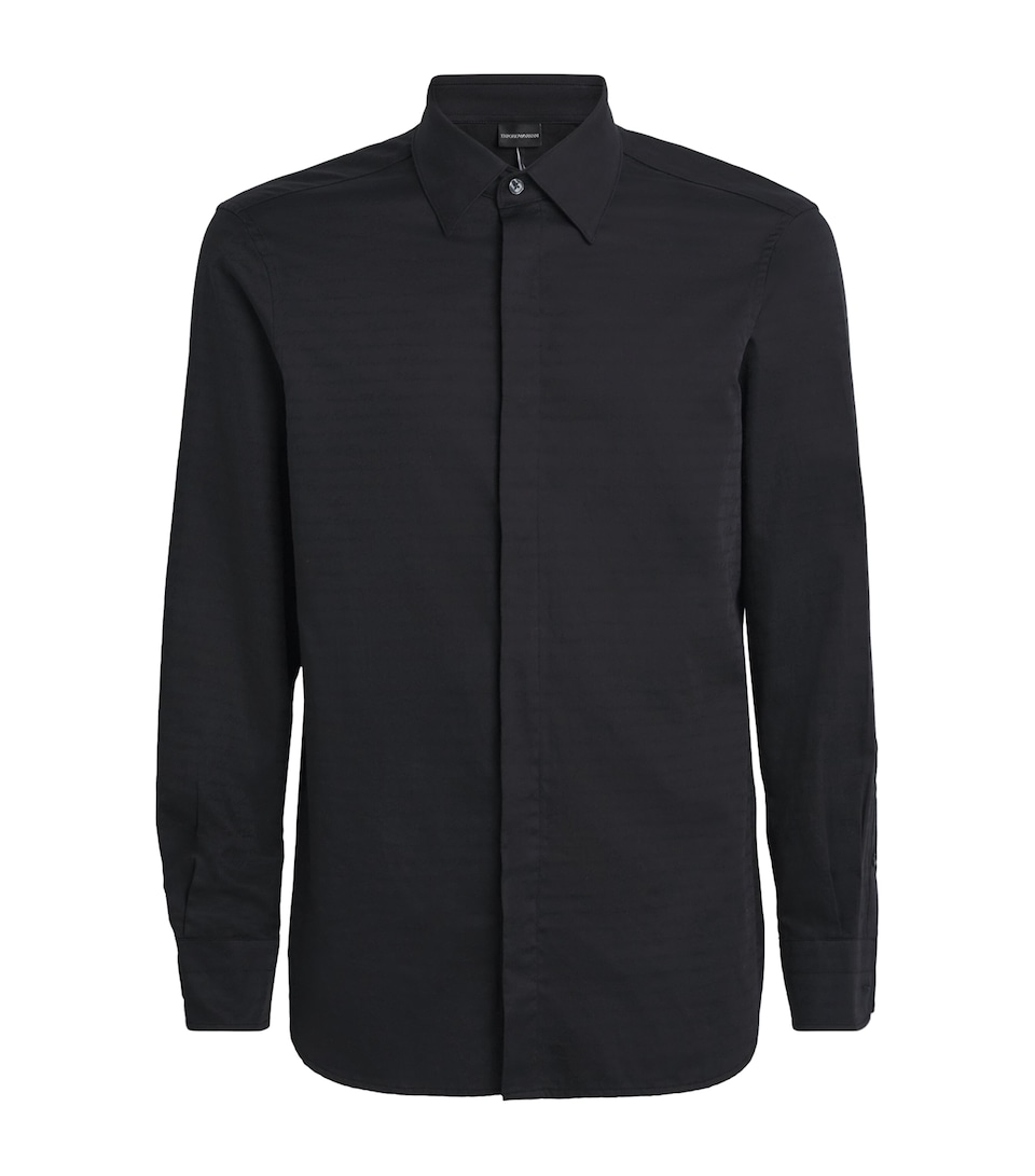 Cotton Jacquard Logo Shirt