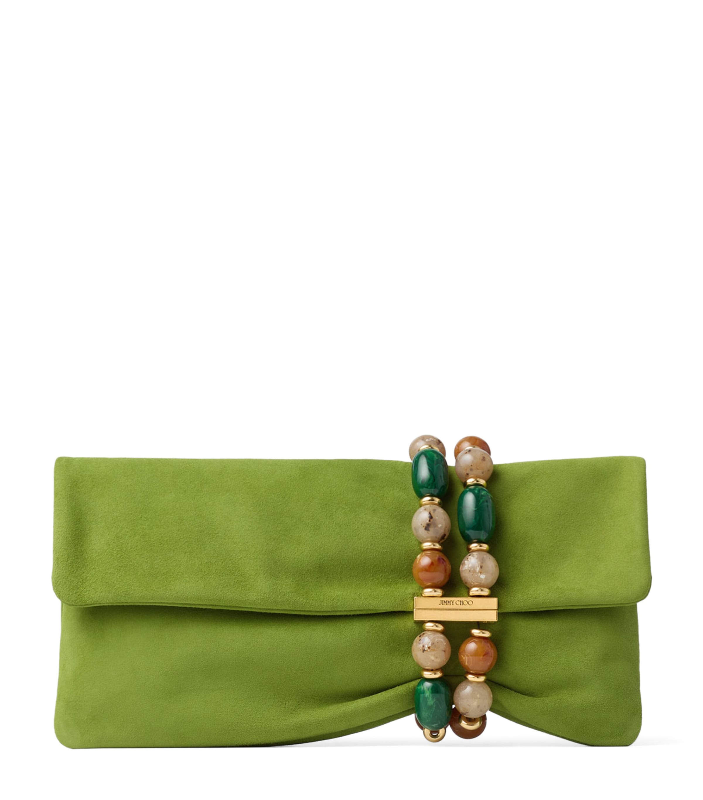 Jimmy Choo Zandra Lambskin Clutch Bag Clover/gold