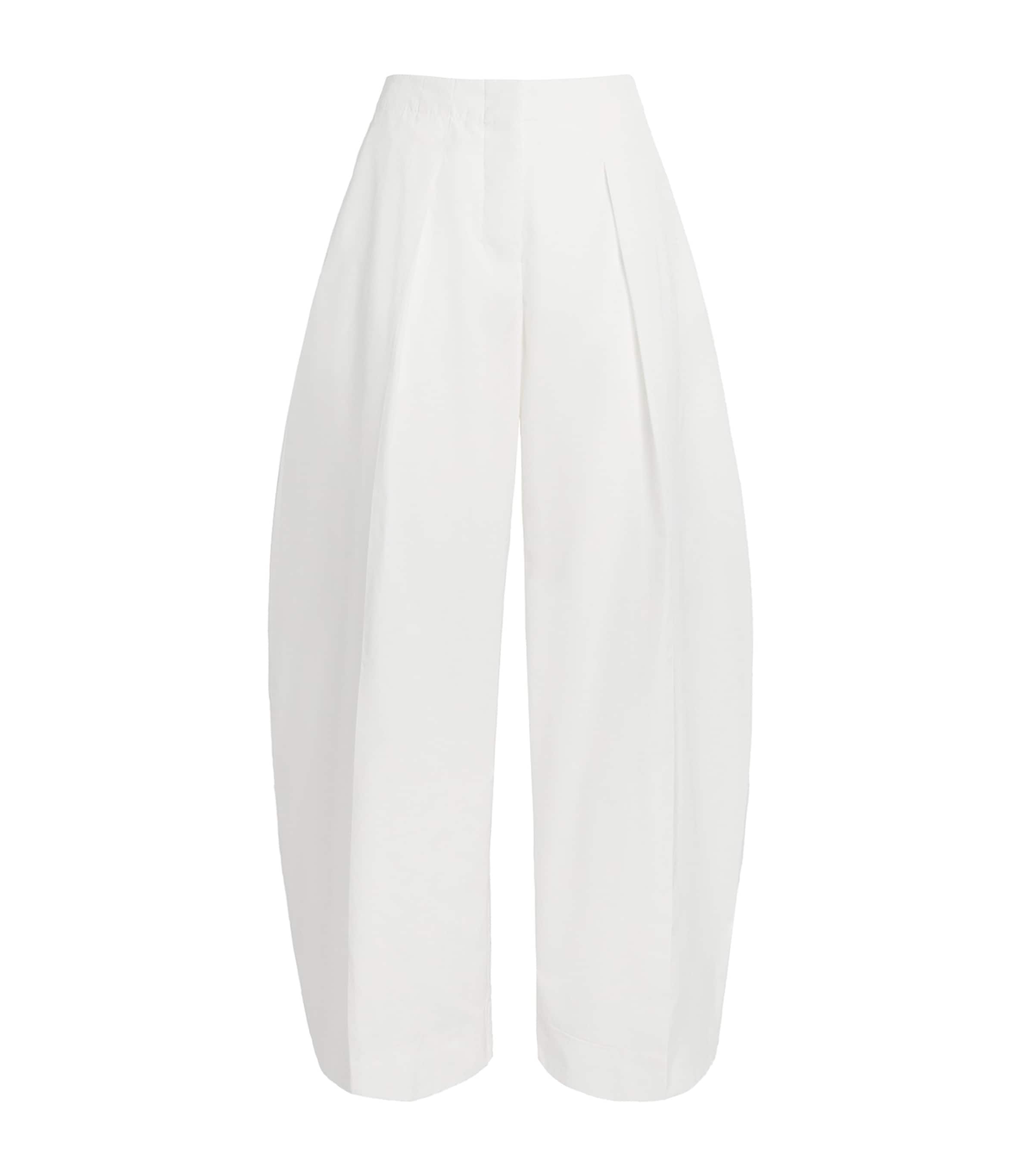 Jacquemus Womens Barrel Ovalo Trousers White
