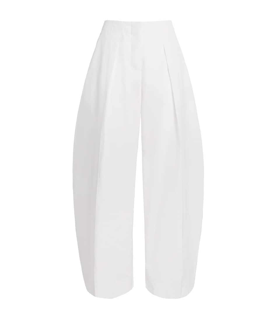 Jacquemus Womens Barrel Ovalo Trousers White
