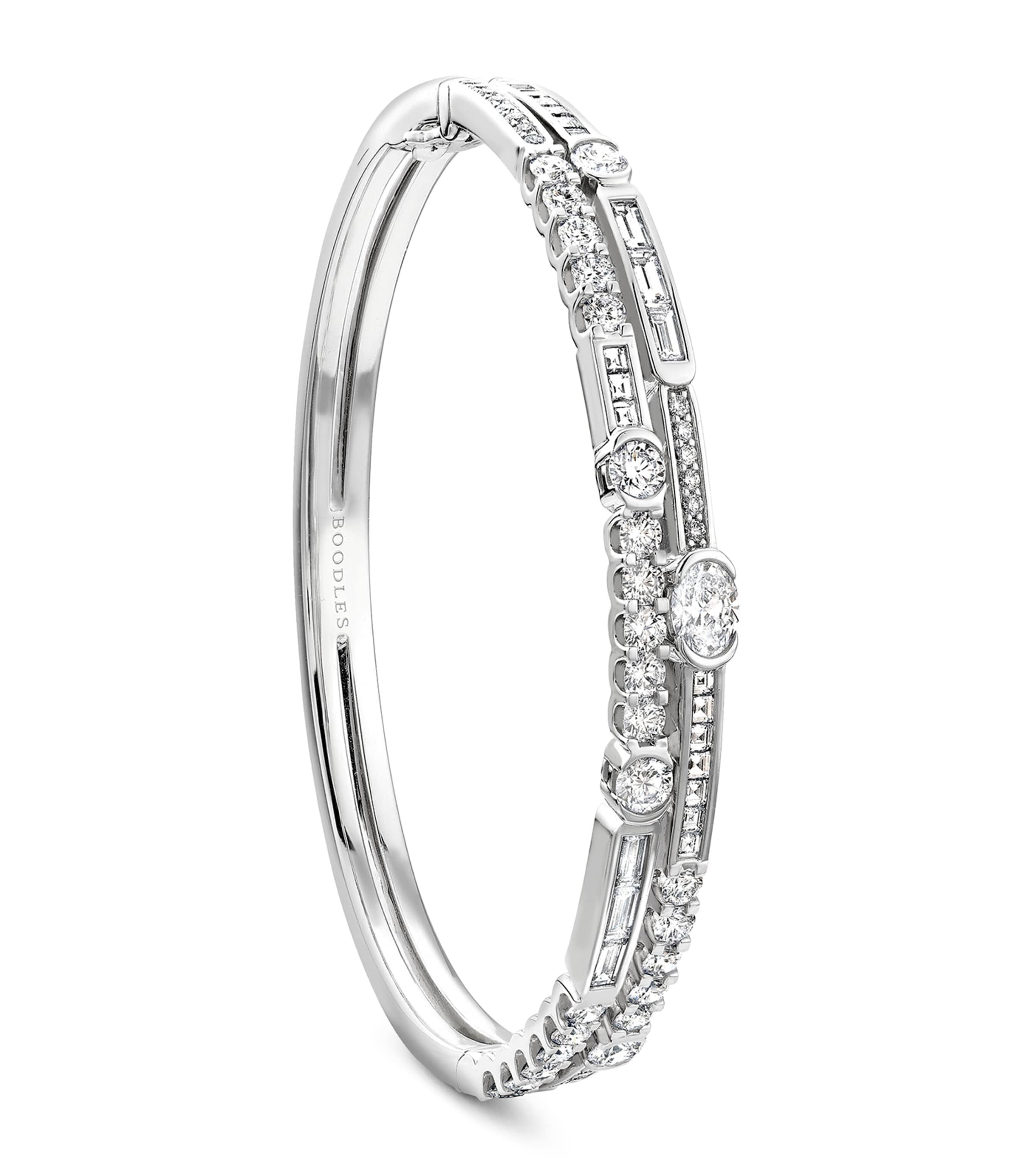 Boodles Platinum and Diamond Play of Light Bangle Platinum
