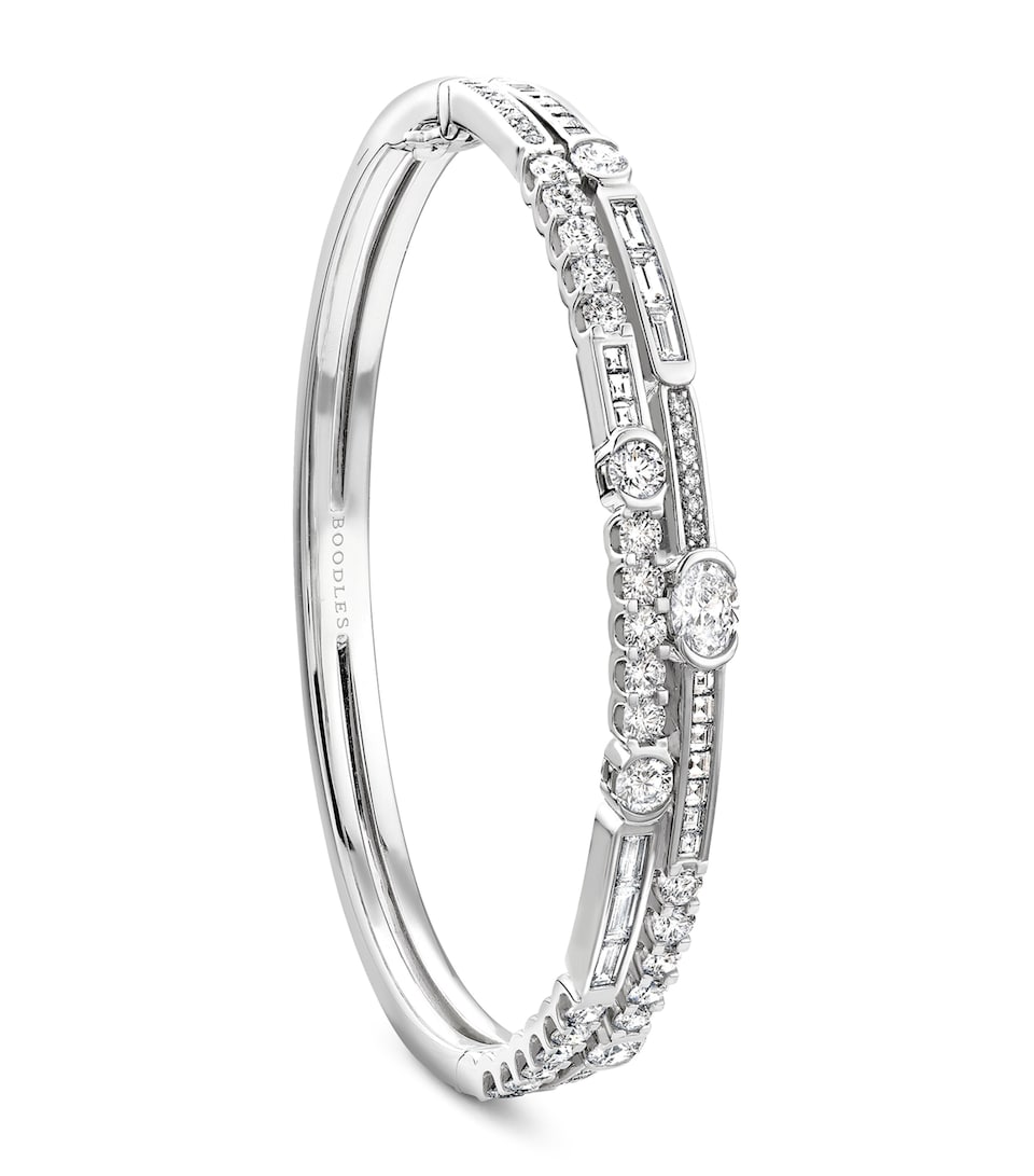 Boodles Platinum and Diamond Play of Light Bangle Platinum
