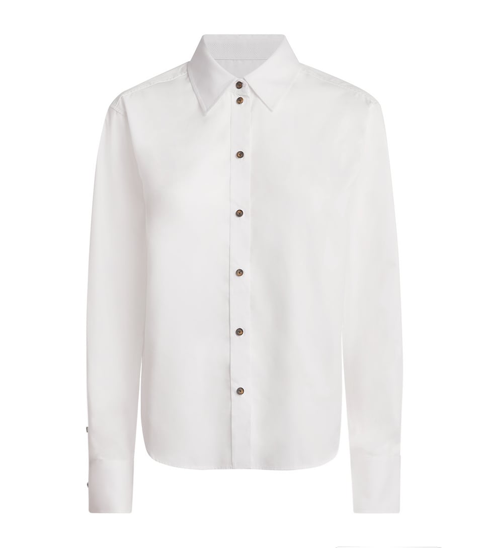 ME+EM Womens Cotton-Blend Perfectly Proportioned Shirt White