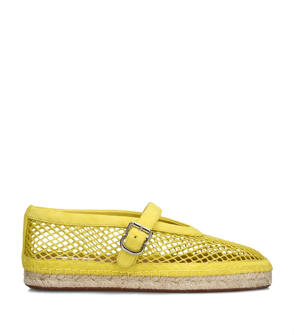 Alaïa Suede Mesh Espadrilles Yellow