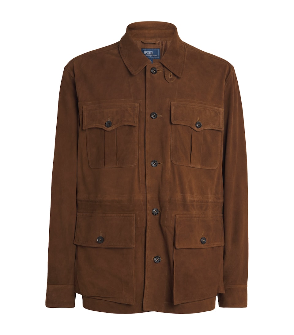 Polo Ralph Lauren Mens Suede Jacket Smith Brown