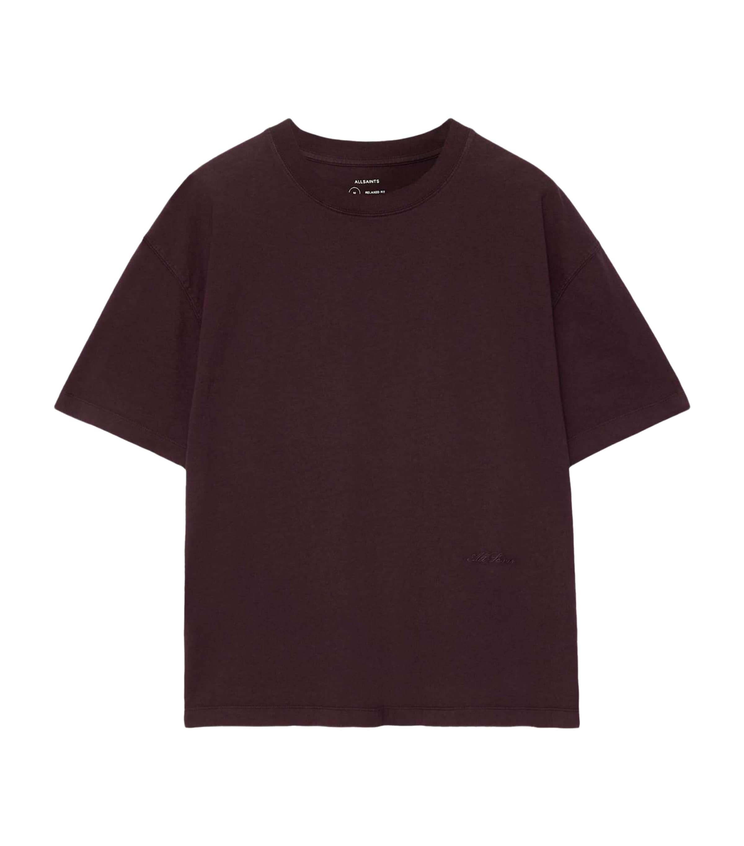 AllSaints Mens Organic Cotton Maddox T-Shirt Oxblood Red