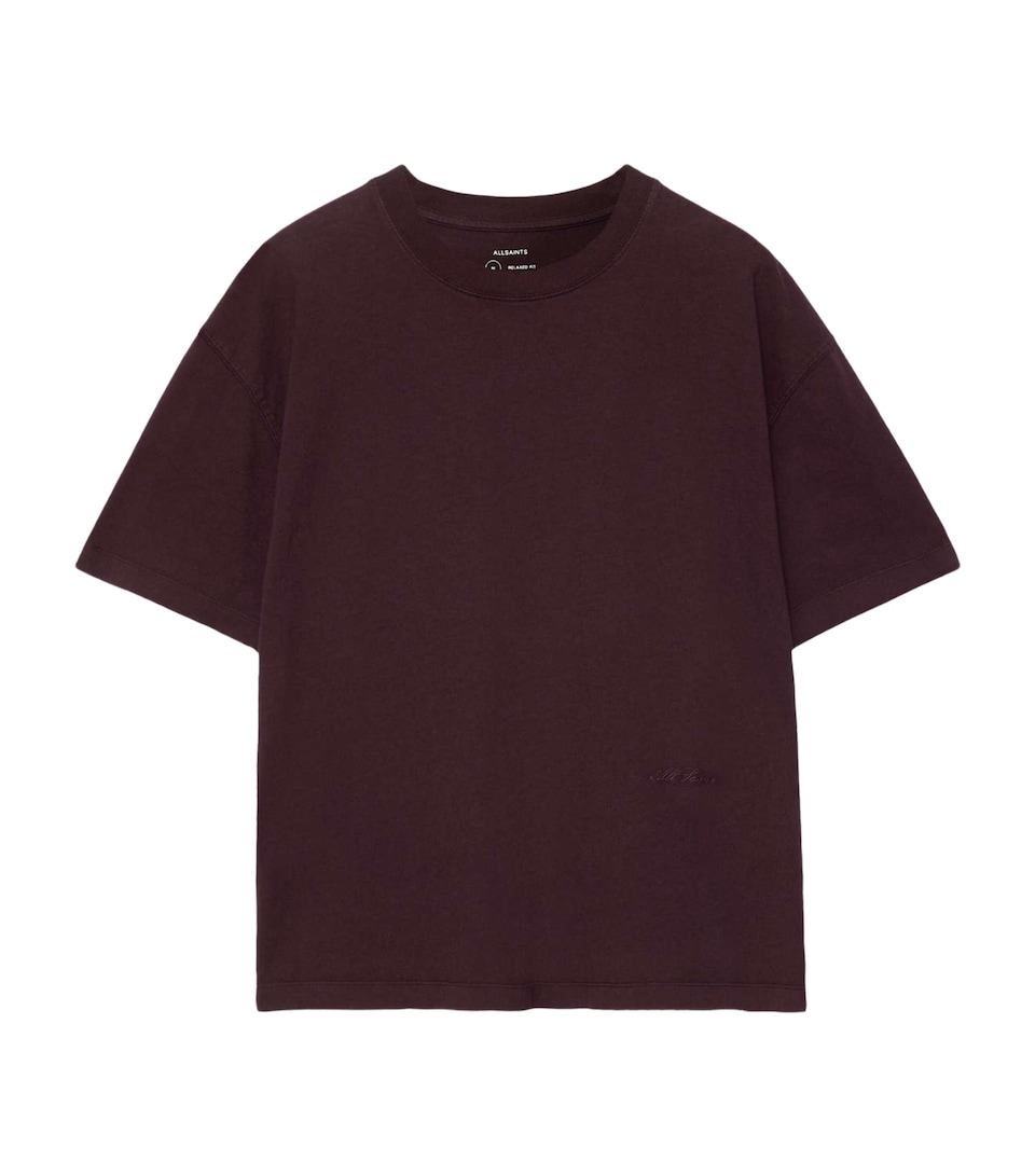 AllSaints Mens Organic Cotton Maddox T-Shirt Oxblood Red